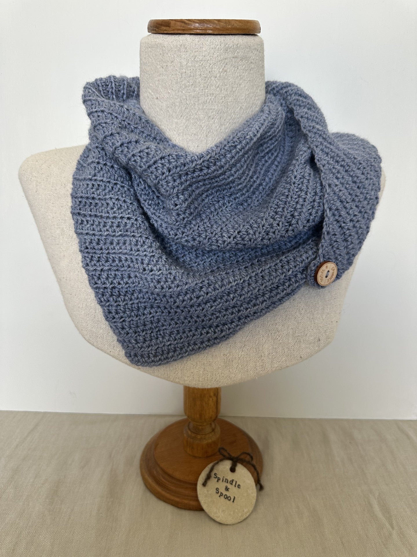 Blue Sky Crocheted Scarf