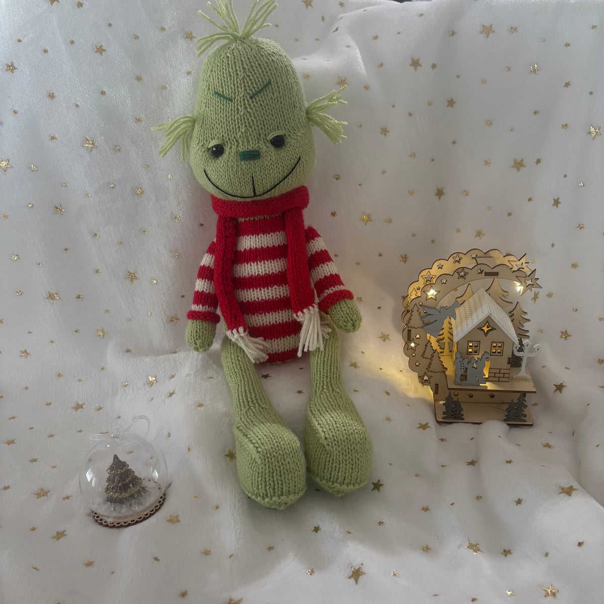 Knitted Grinch green Christmas character