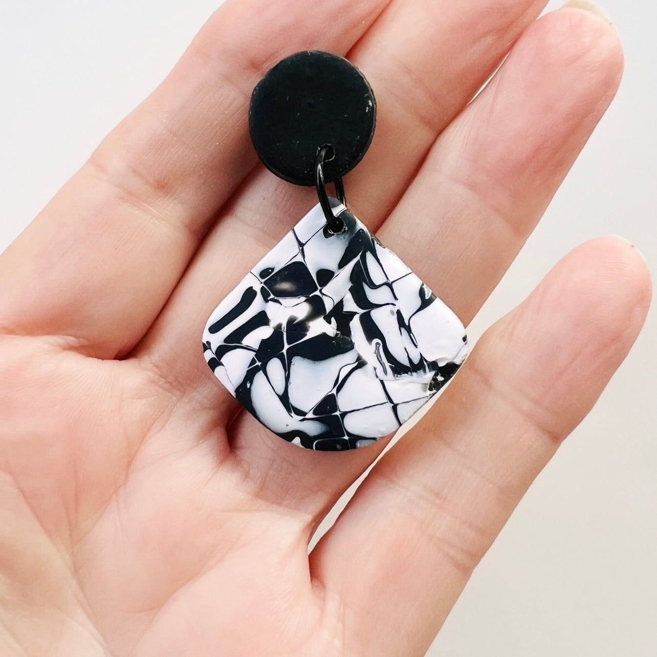 Earrings~Black & White Dangles