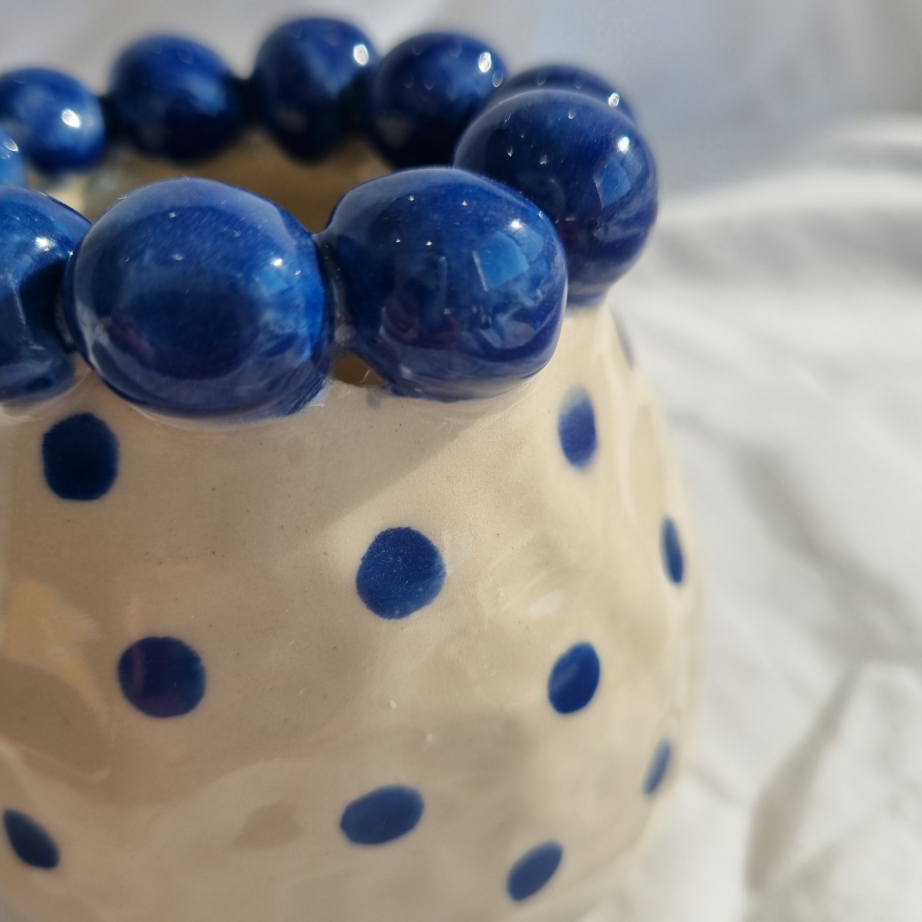 Large blue Dot Bud Vase