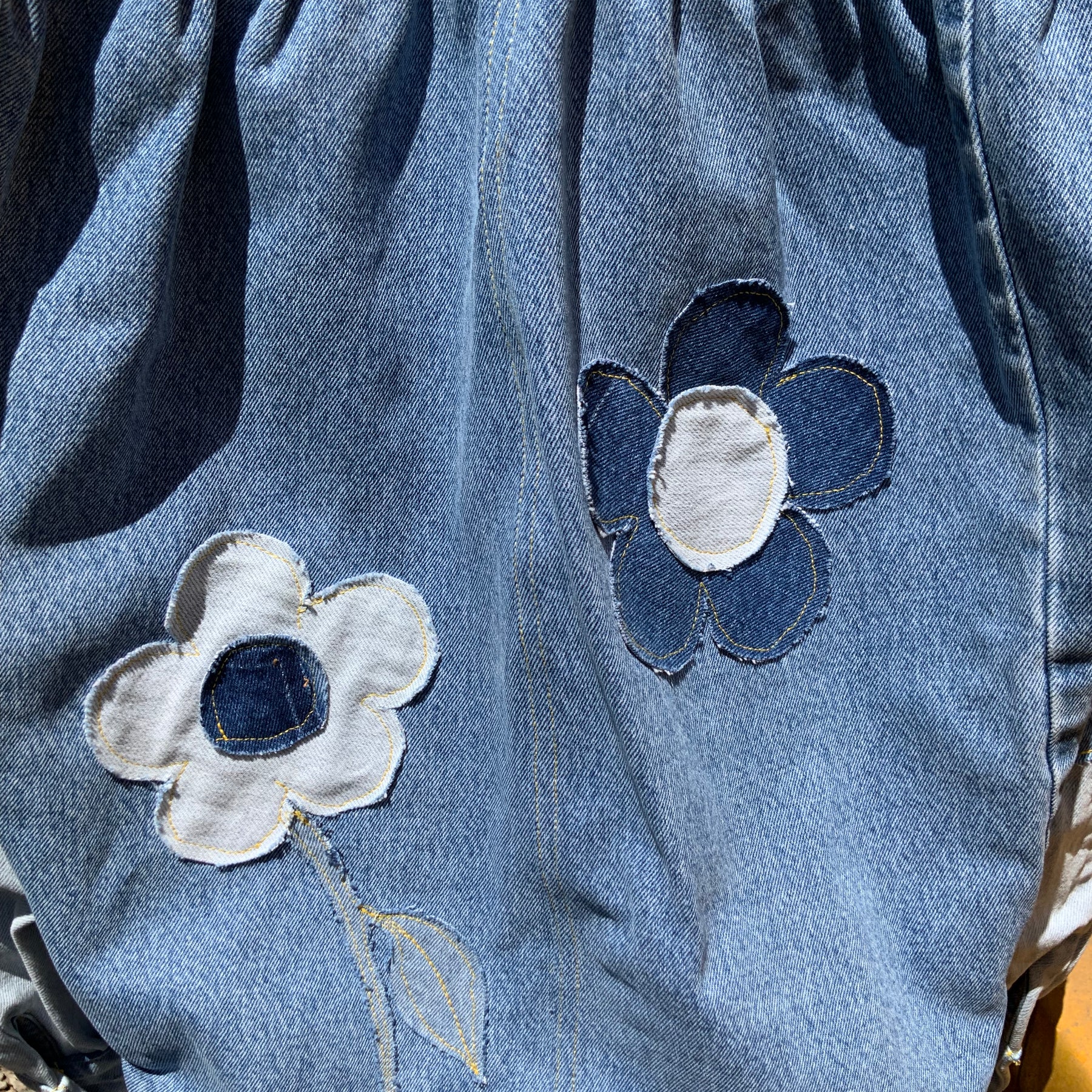 "Daisy Dreaming" Upcycled Denim Blouse