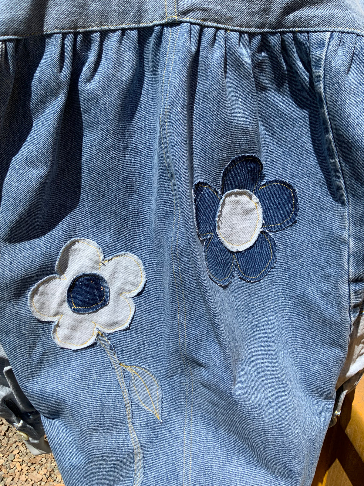 "Daisy Dreaming" Upcycled Denim Blouse