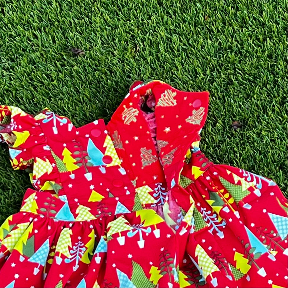 Handmade Christmas dress | Christmas trees | size 0