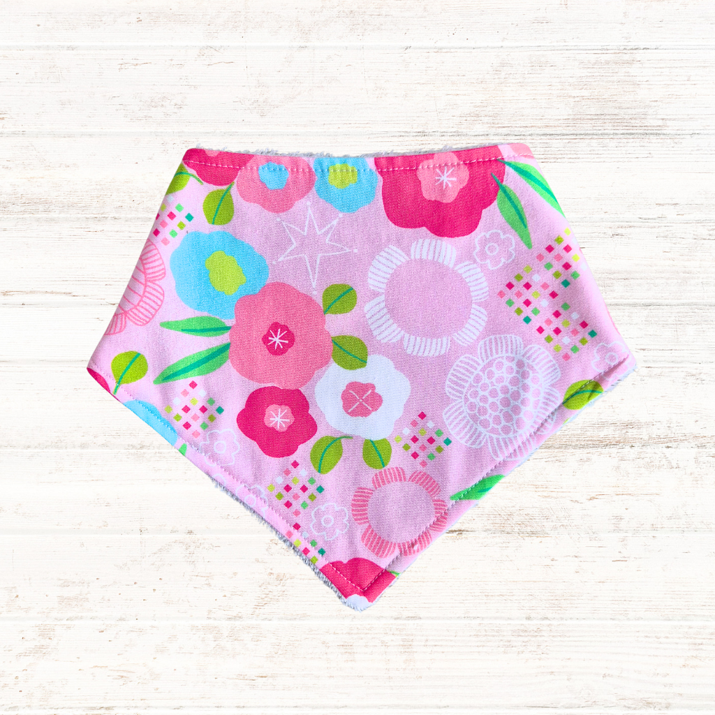 Pink Floral Bandana Bib