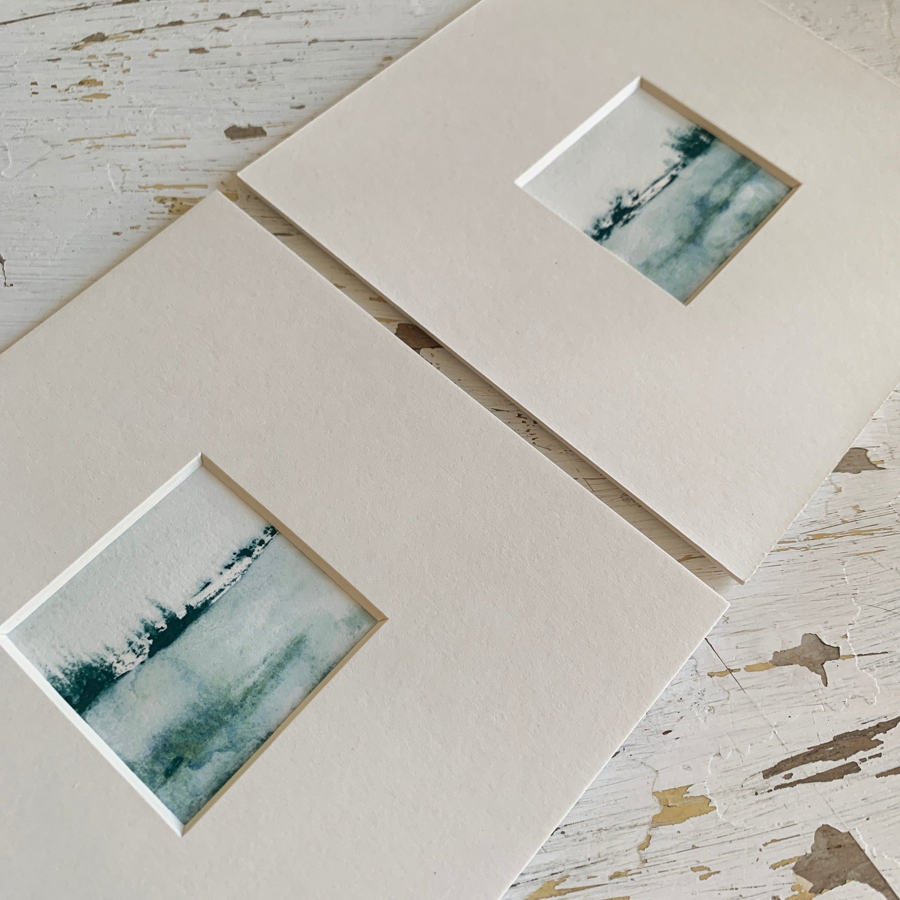 Abstract Landscape Diptych Hand-painted Watercolour Artwork