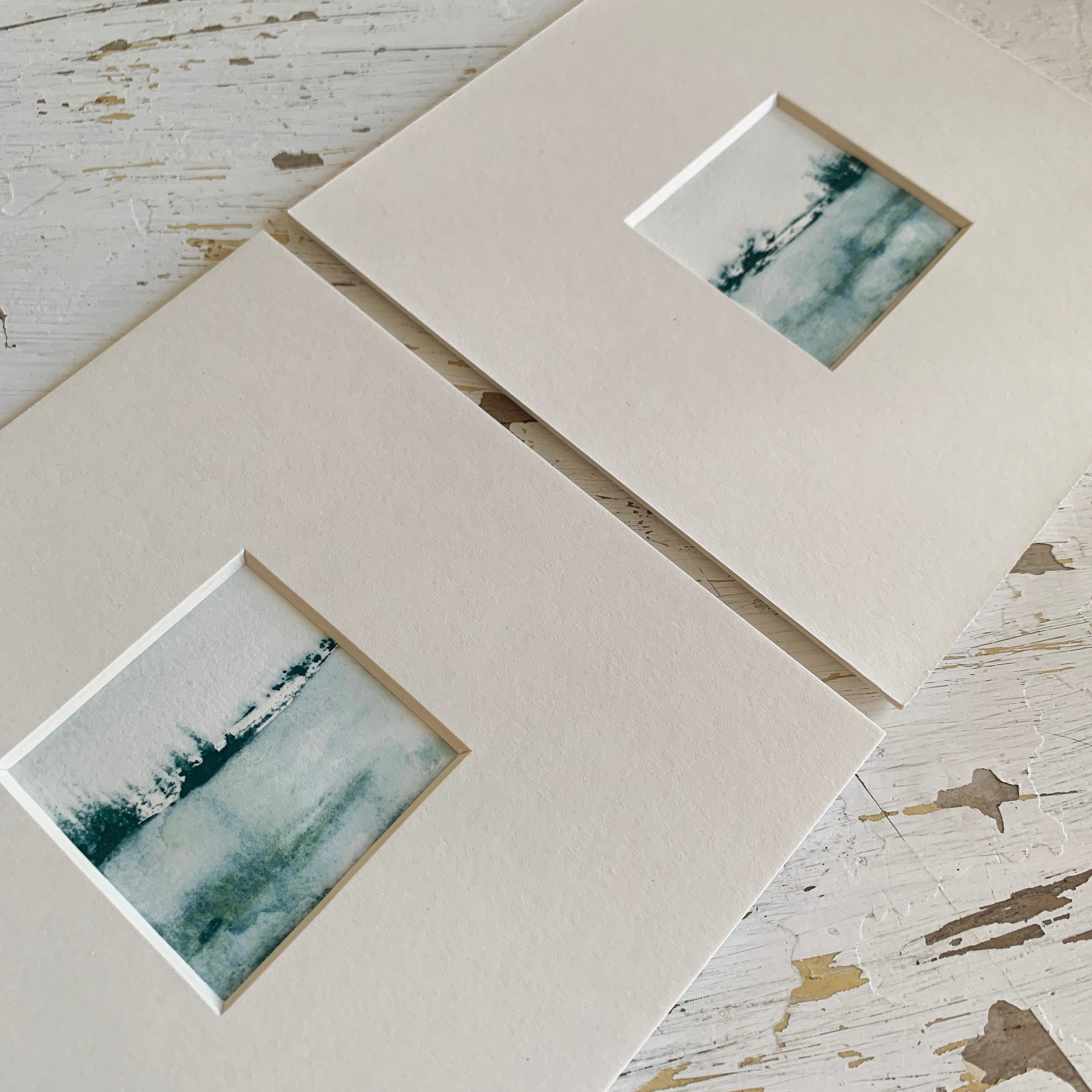 Abstract Landscape Diptych Hand-painted Watercolour Artwork