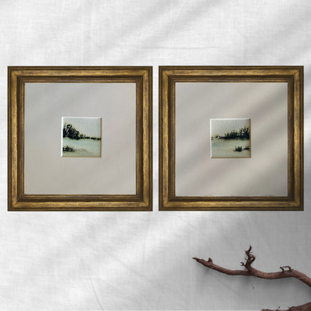 Abstract Landscape Diptych Hand-painted Watercolour Artwork