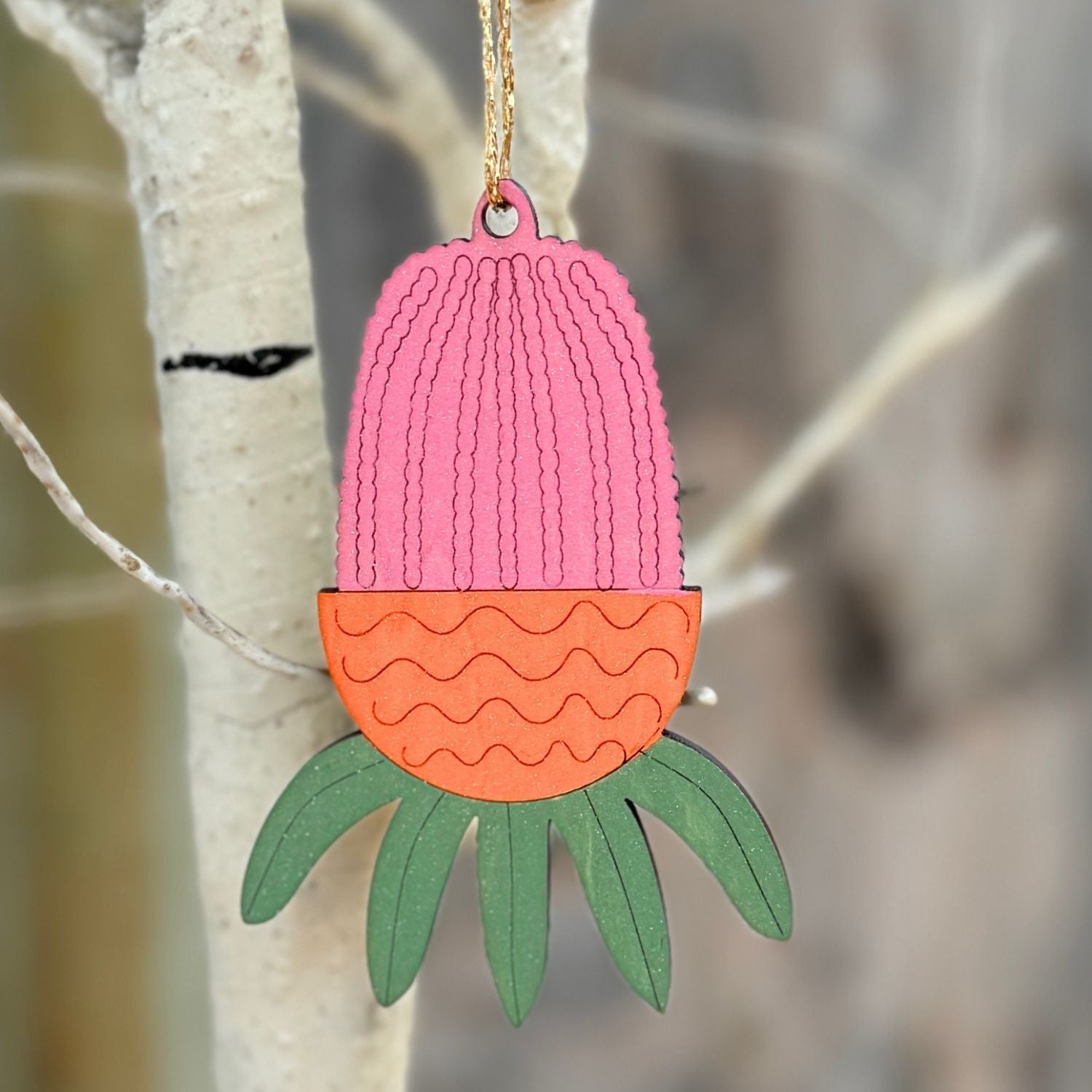 Banksia Flower Hand Painted Christmas Decoration