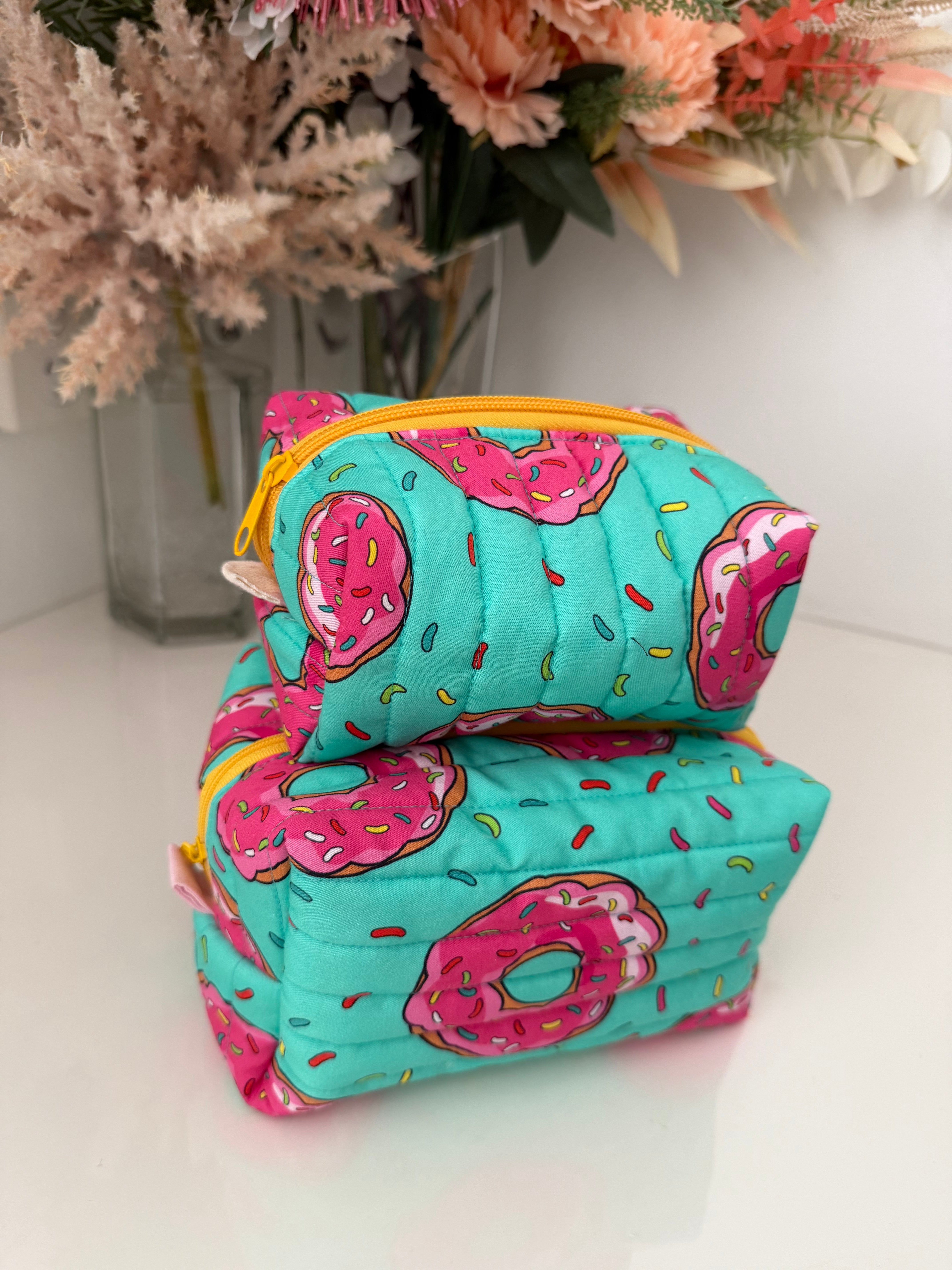 Boxy Zipper Pouch - Strawberry Donut