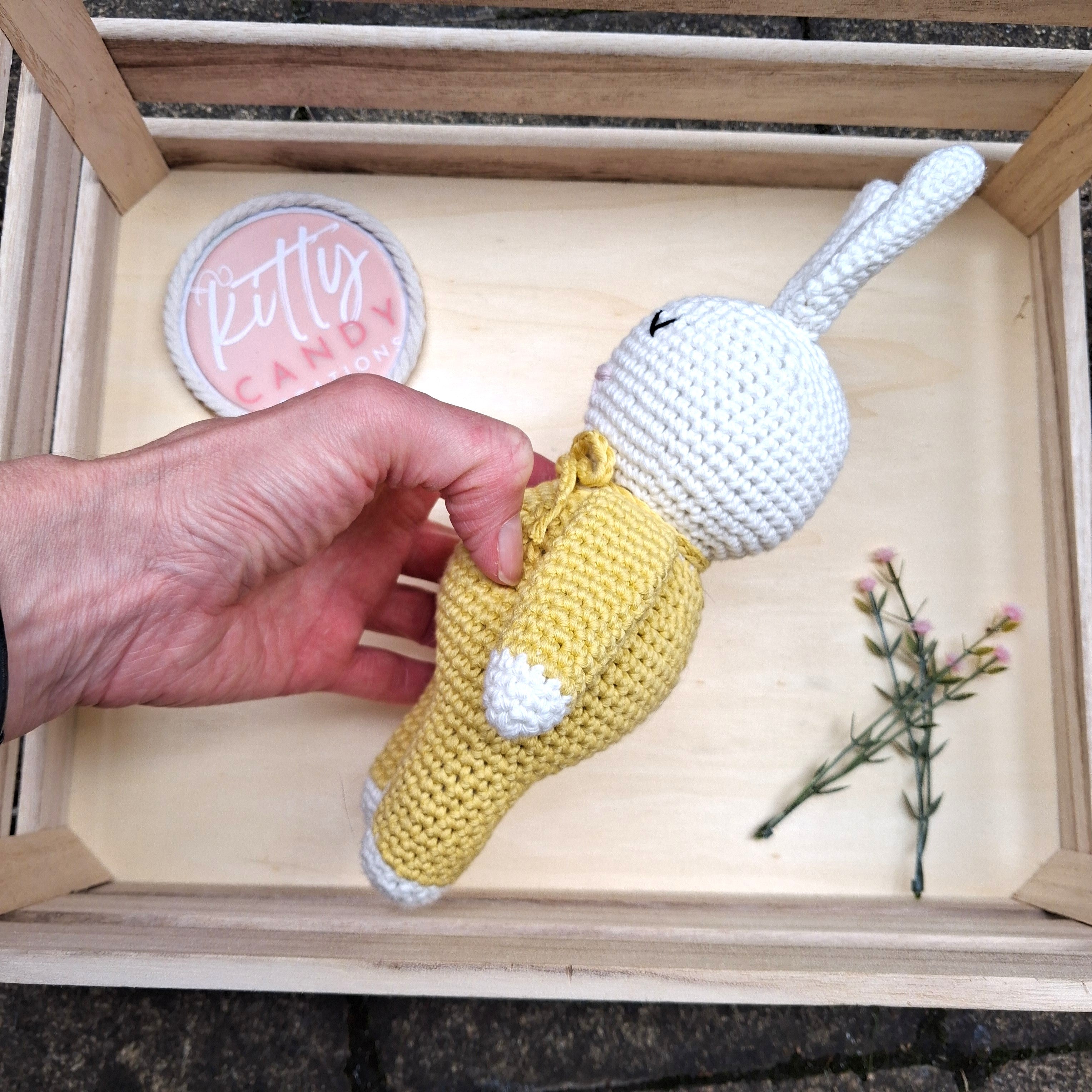Handmade Crochet Sleeping Rabbit - 100% Cotton (multiple colours)