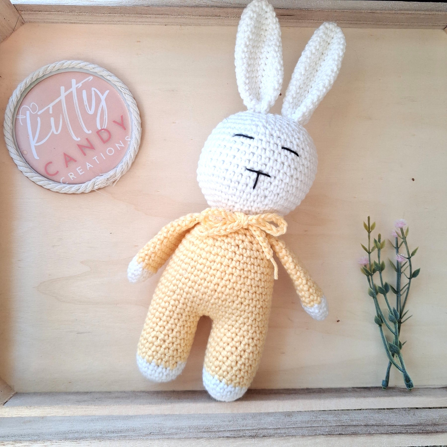 Handmade Crochet Sleeping Rabbit - 100% Cotton (multiple colours)