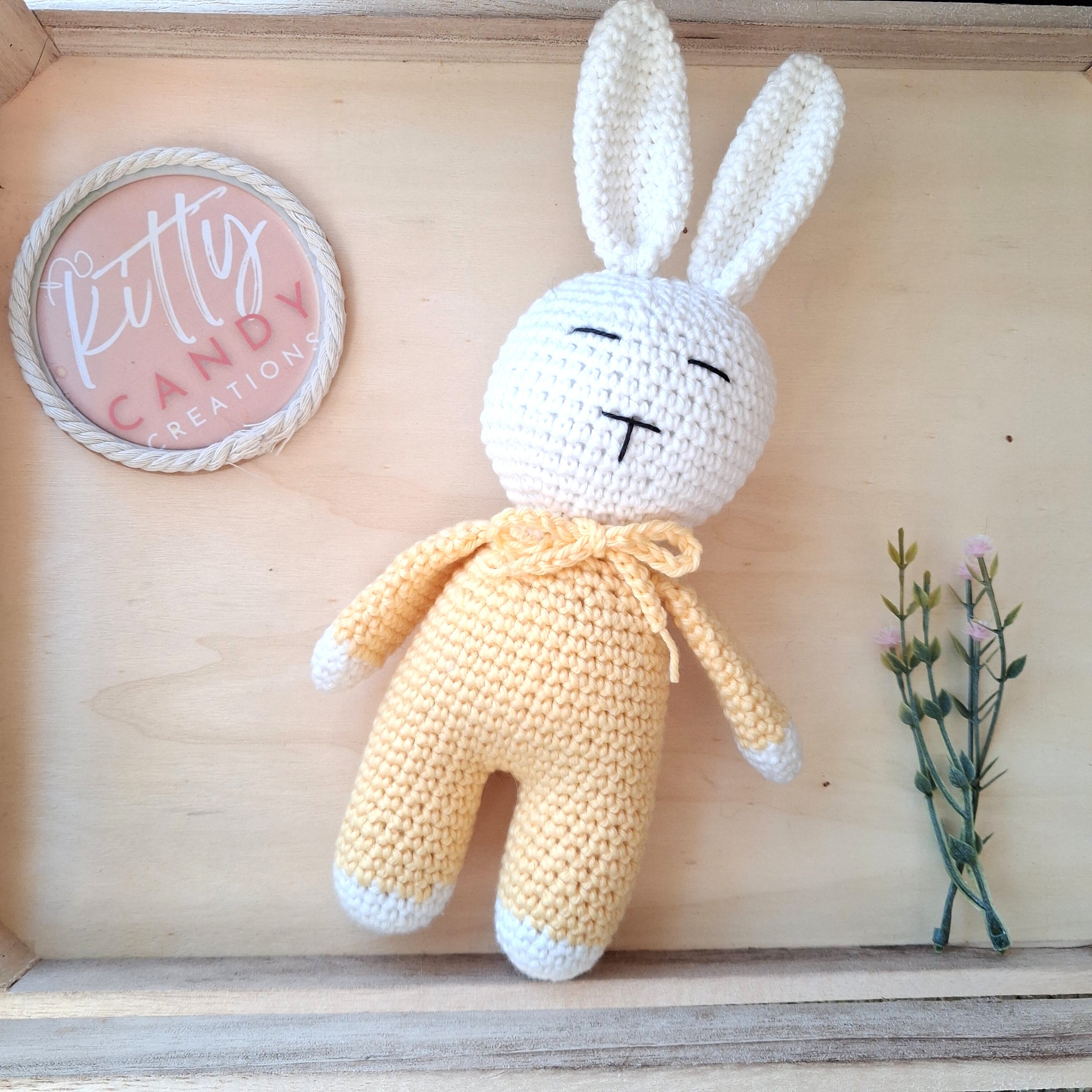 Handmade Crochet Sleeping Rabbit - 100% Cotton (multiple colours)