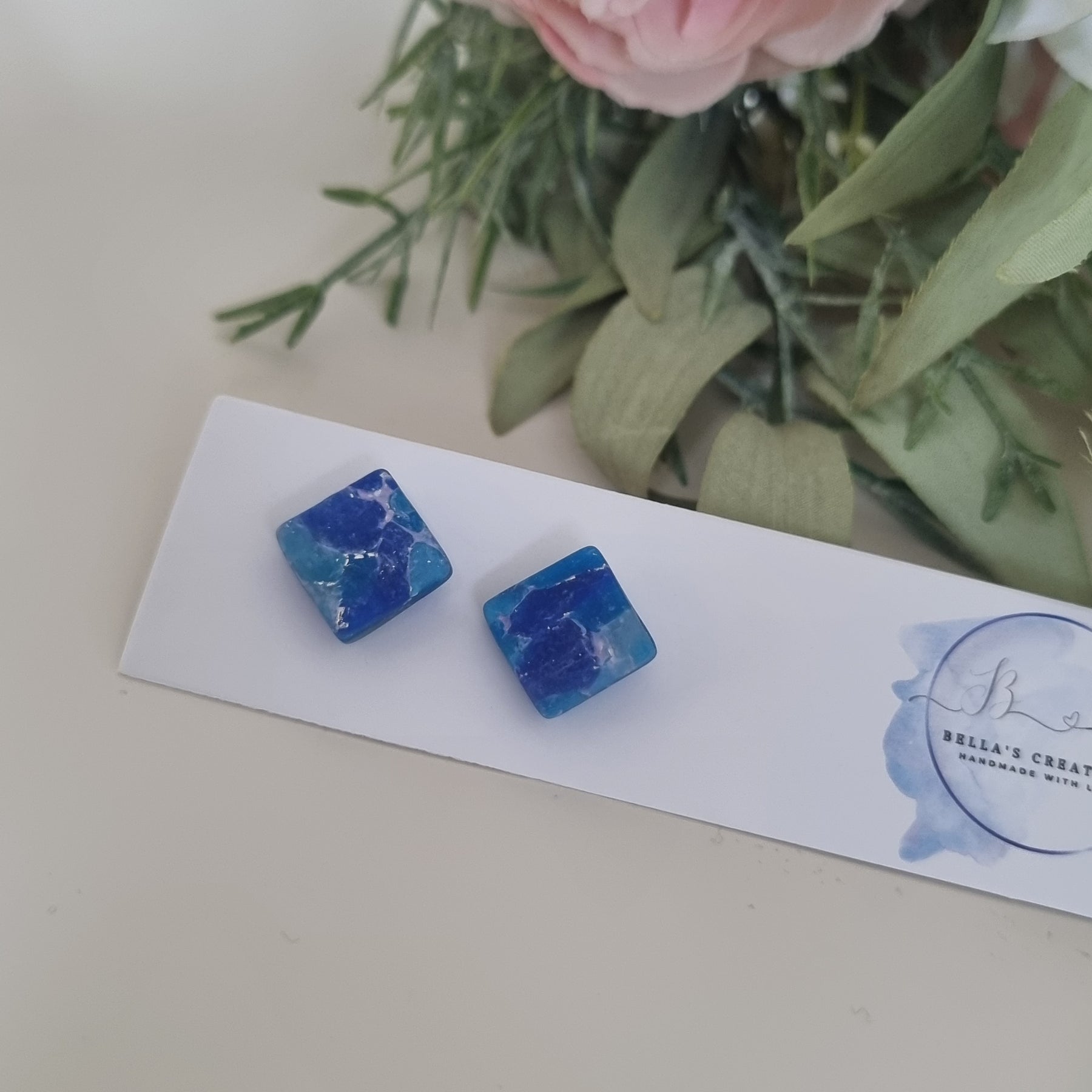 Blue Agate Studs