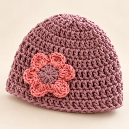 Hand-Crocheted Cotton Baby Hat Rosie Bloom
