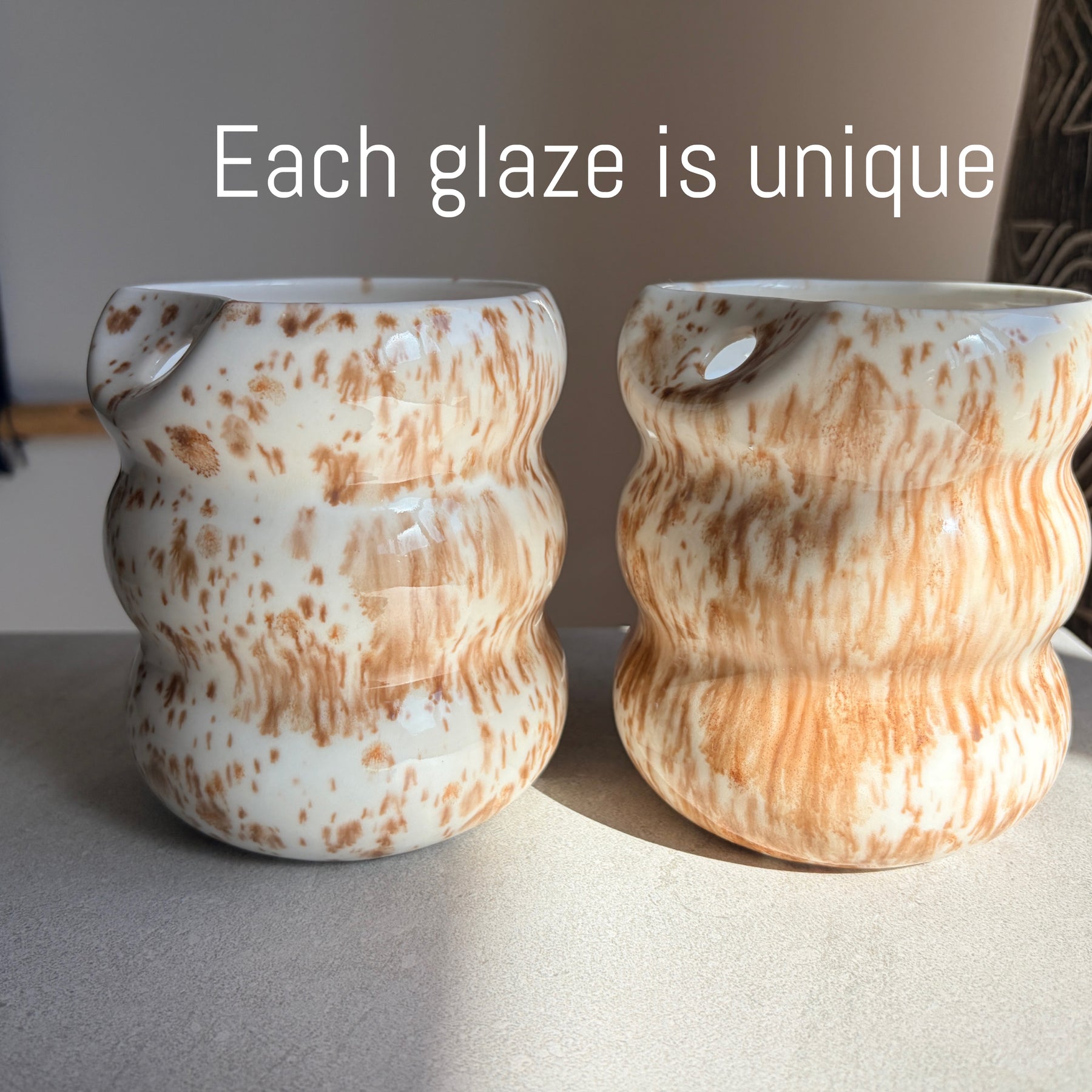 Handcrafted Porcelain Tumbler with Silicon Straw, 600mL Bubble Cup in Latte Glaze