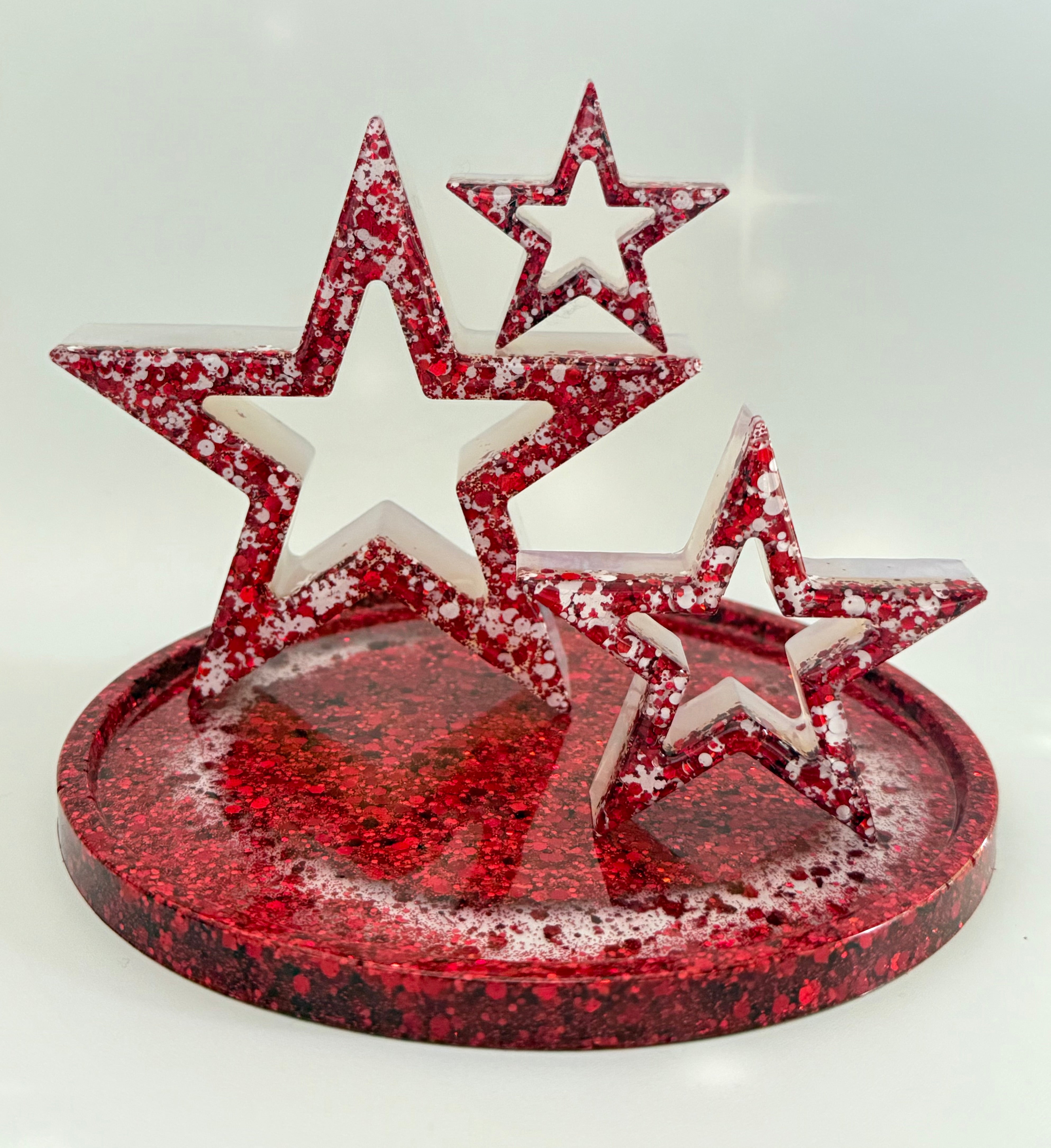 Handmade Resin Star Set with Round Tray