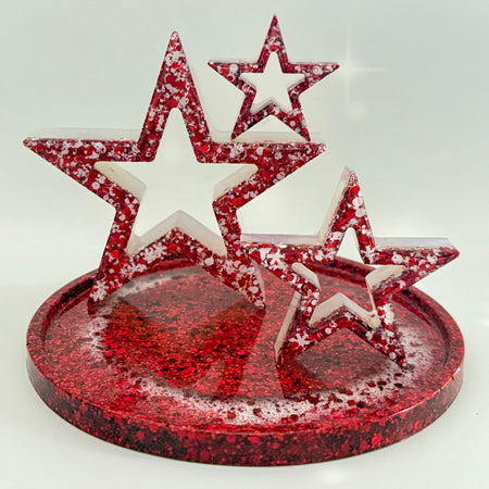 Handmade Resin Star Set with Round Tray