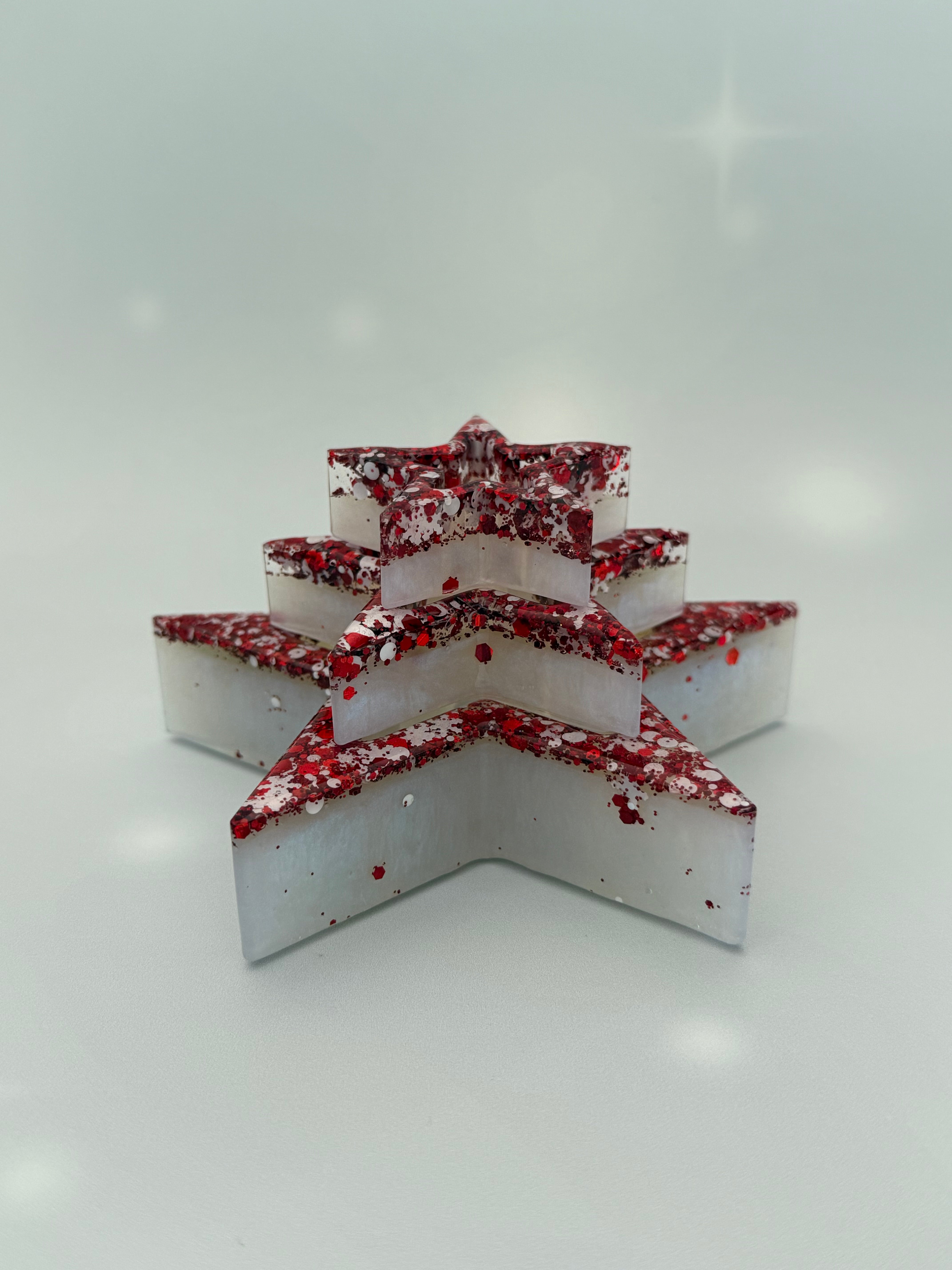 Handmade Resin Star Set with Round Tray