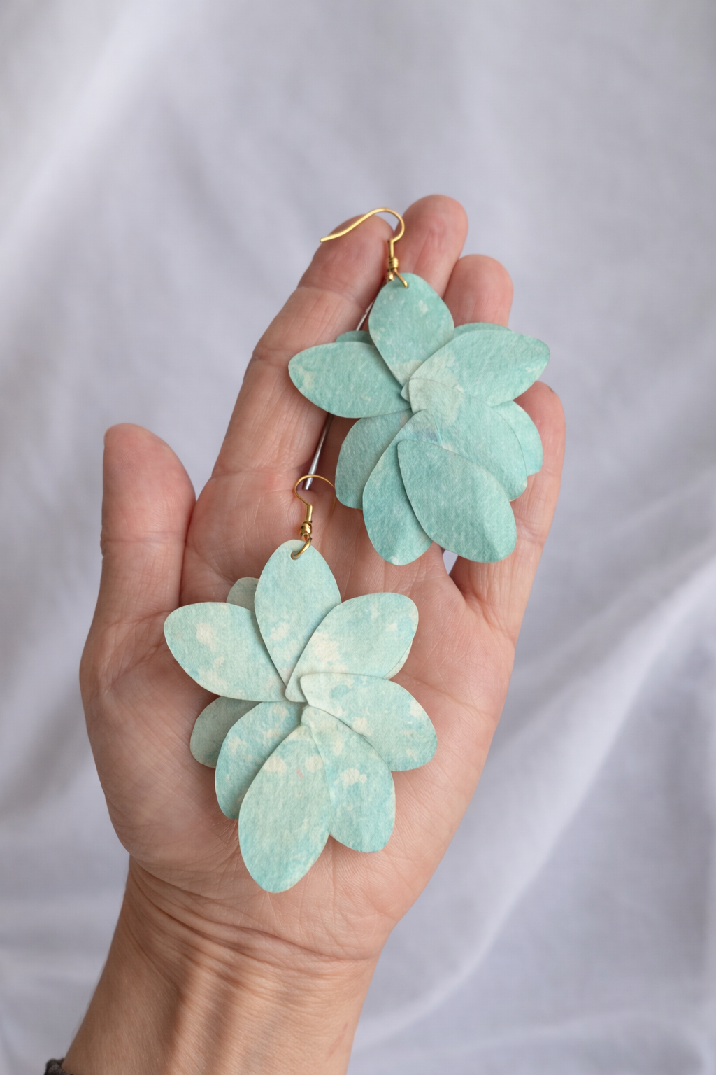 Handmade Summer Bloom Paper Earrings – Seaside Inspired Statement Jewellery
