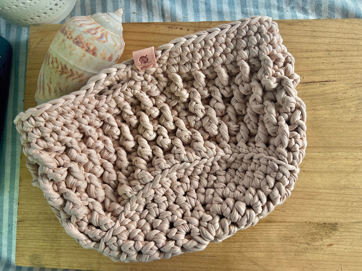 Crochet Storage Basket, Coastal Home Decor, Bathroom Storage, Nursery Organiser
