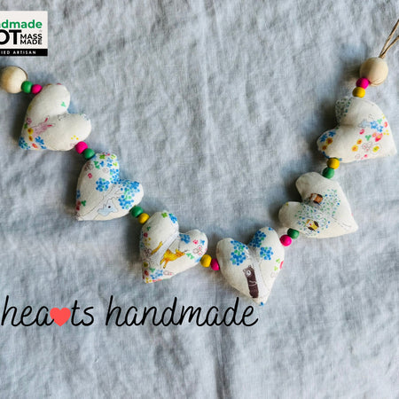 Handmade 'strings of love' heart garland - animals
