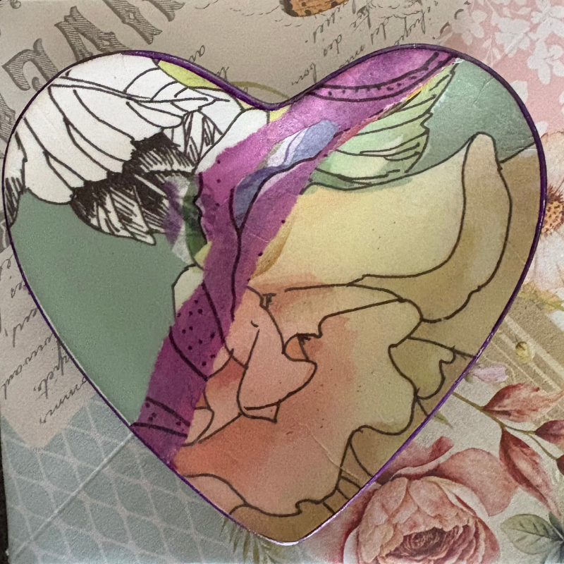 Ceramic Decoupaged Heart Trinket Dishes