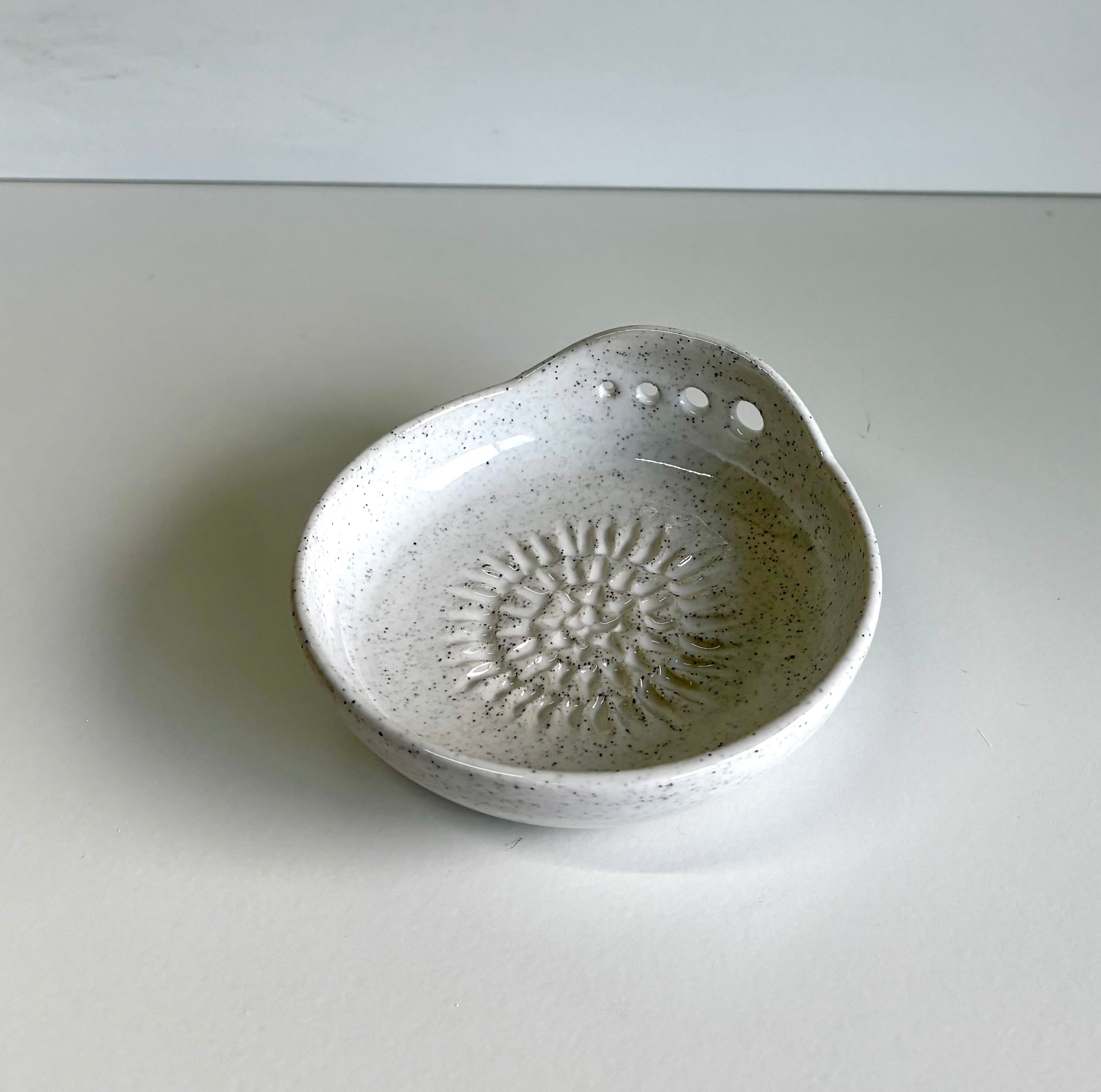 Ceramic Garlic/Ginger Grater and Herb Stripper - Hand Made Ceramic