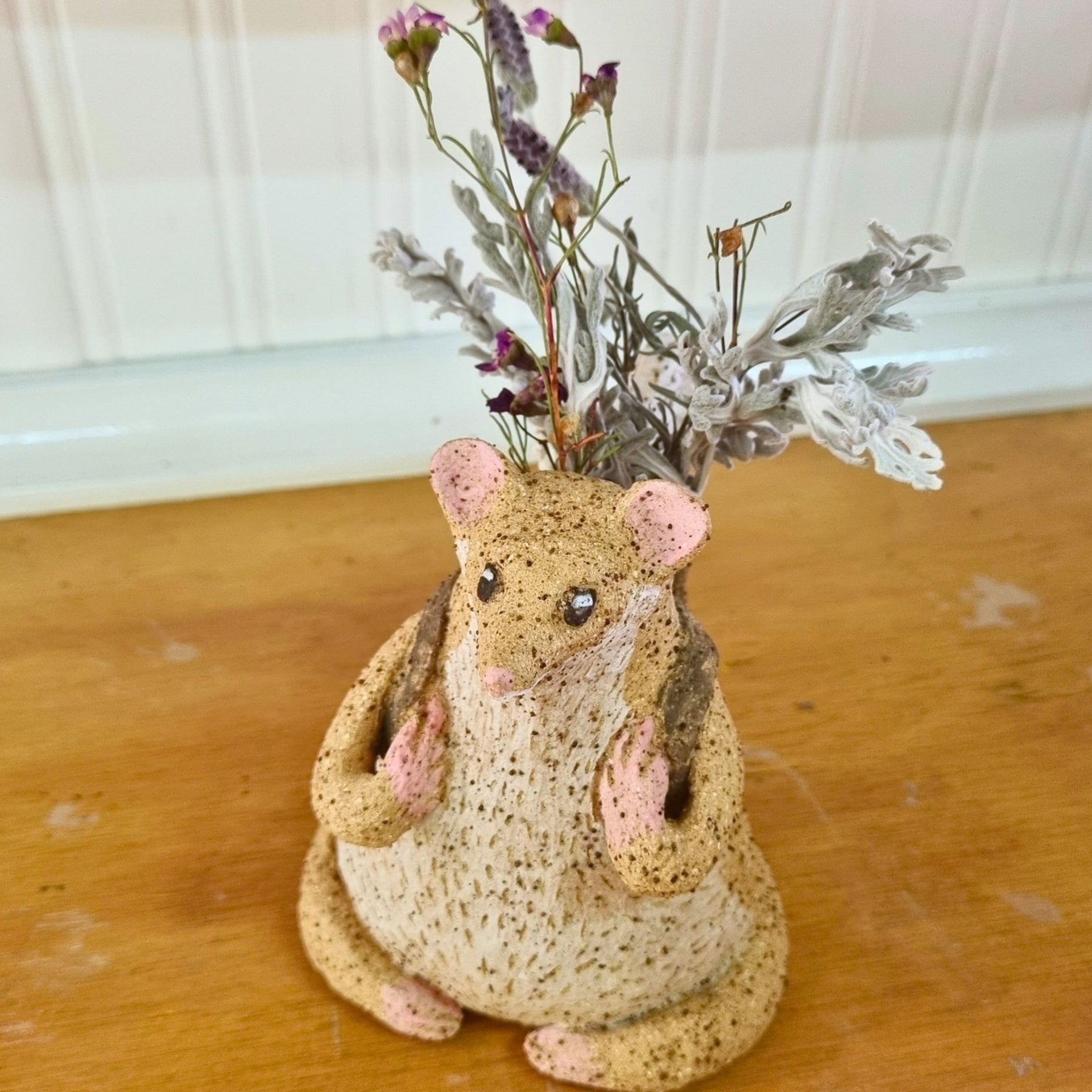 Backpack Buddies Ceramic Animal Vase Dried Flower Ornament