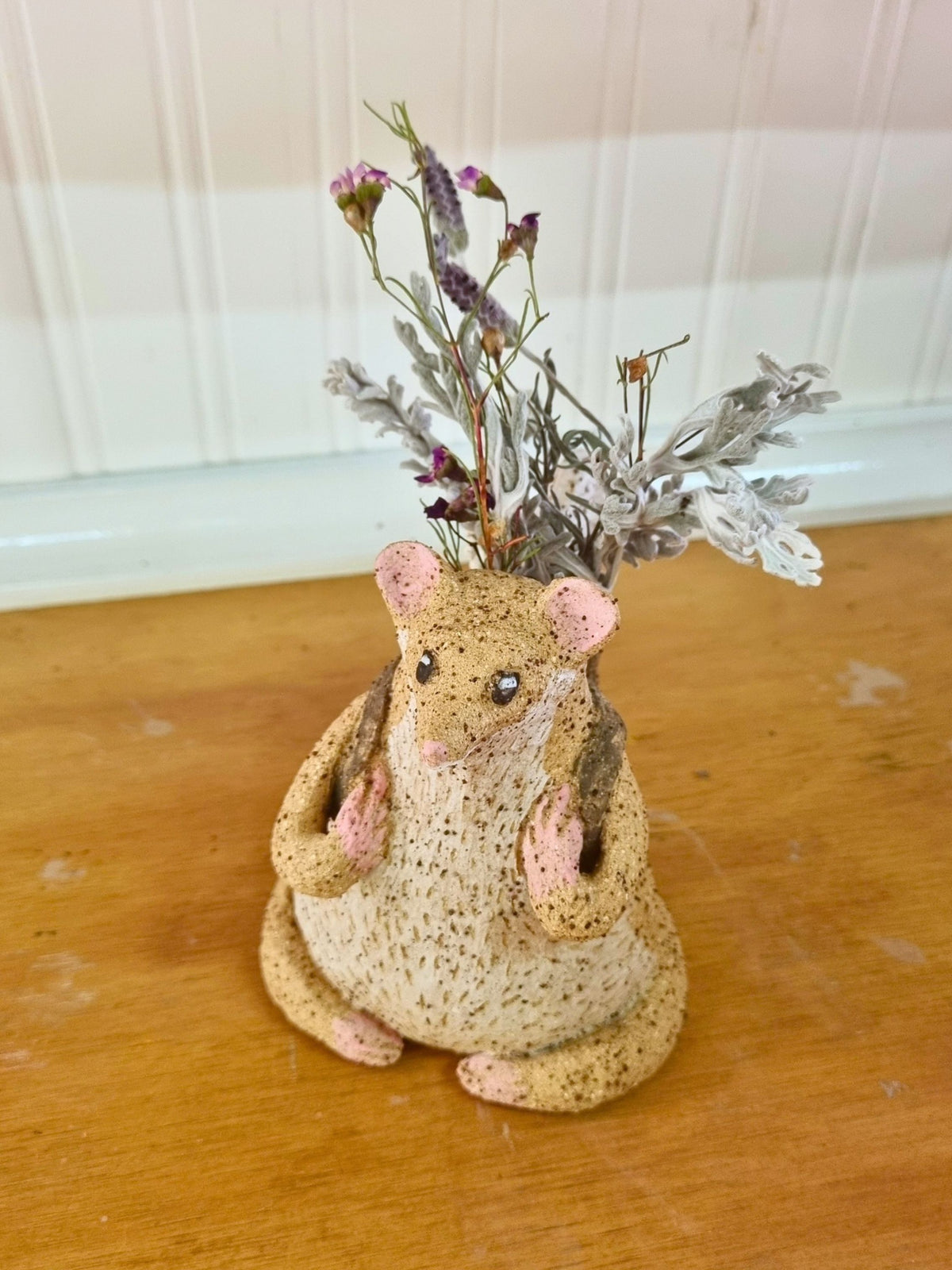 Backpack Buddies Ceramic Animal Vase Dried Flower Ornament