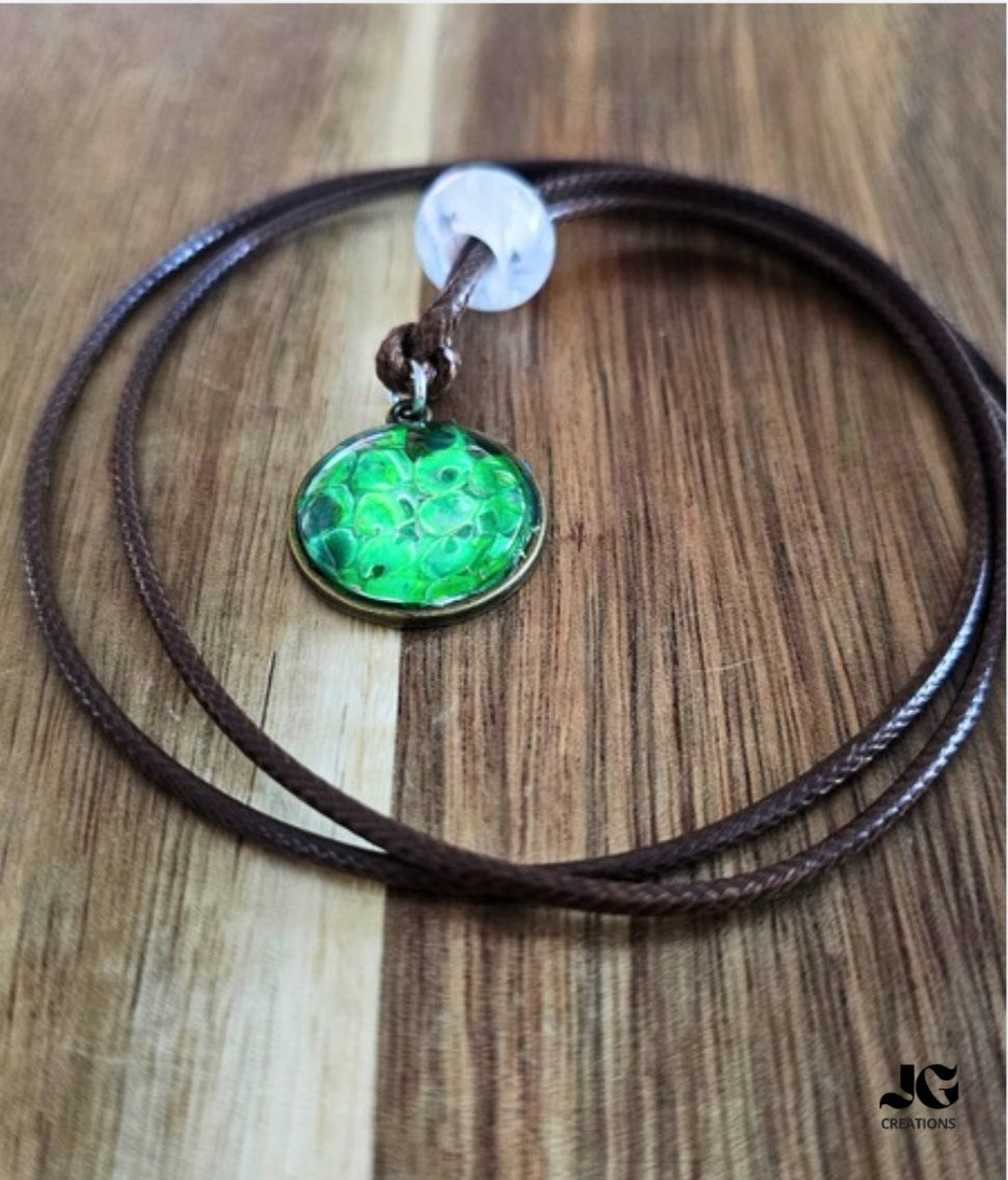 Ready to Ship Hand-Painted Snakeskin Pendant Necklace