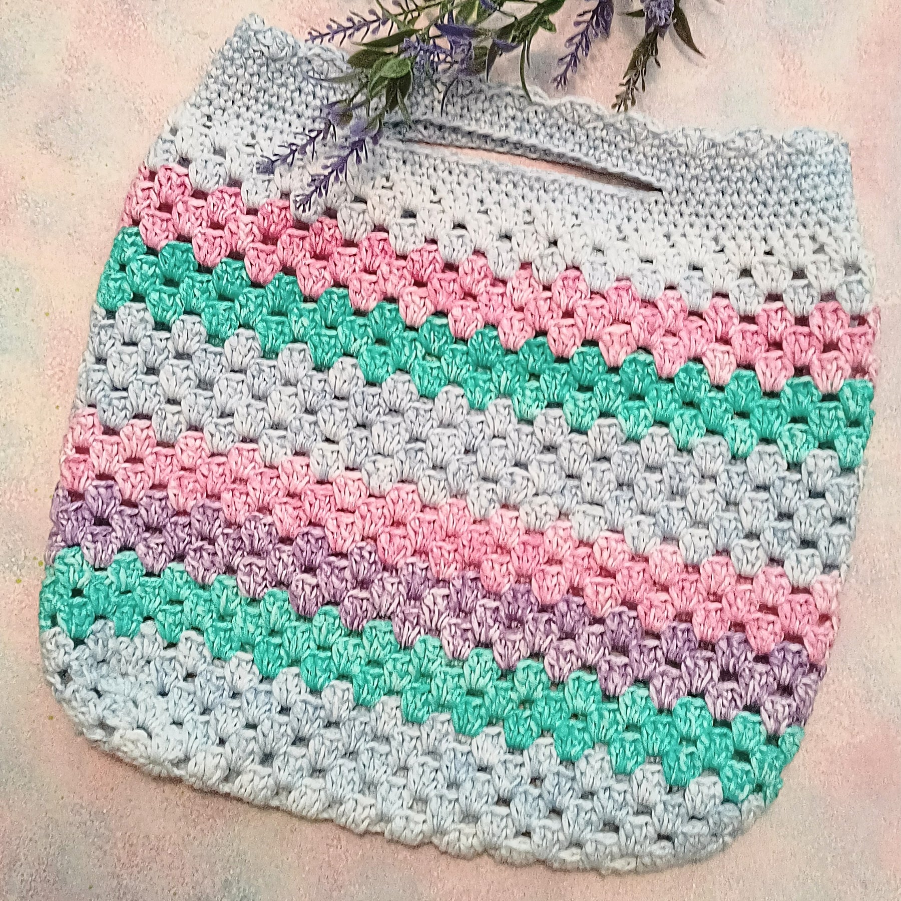 Mini Unlined Crochet Granny Stripe Bags