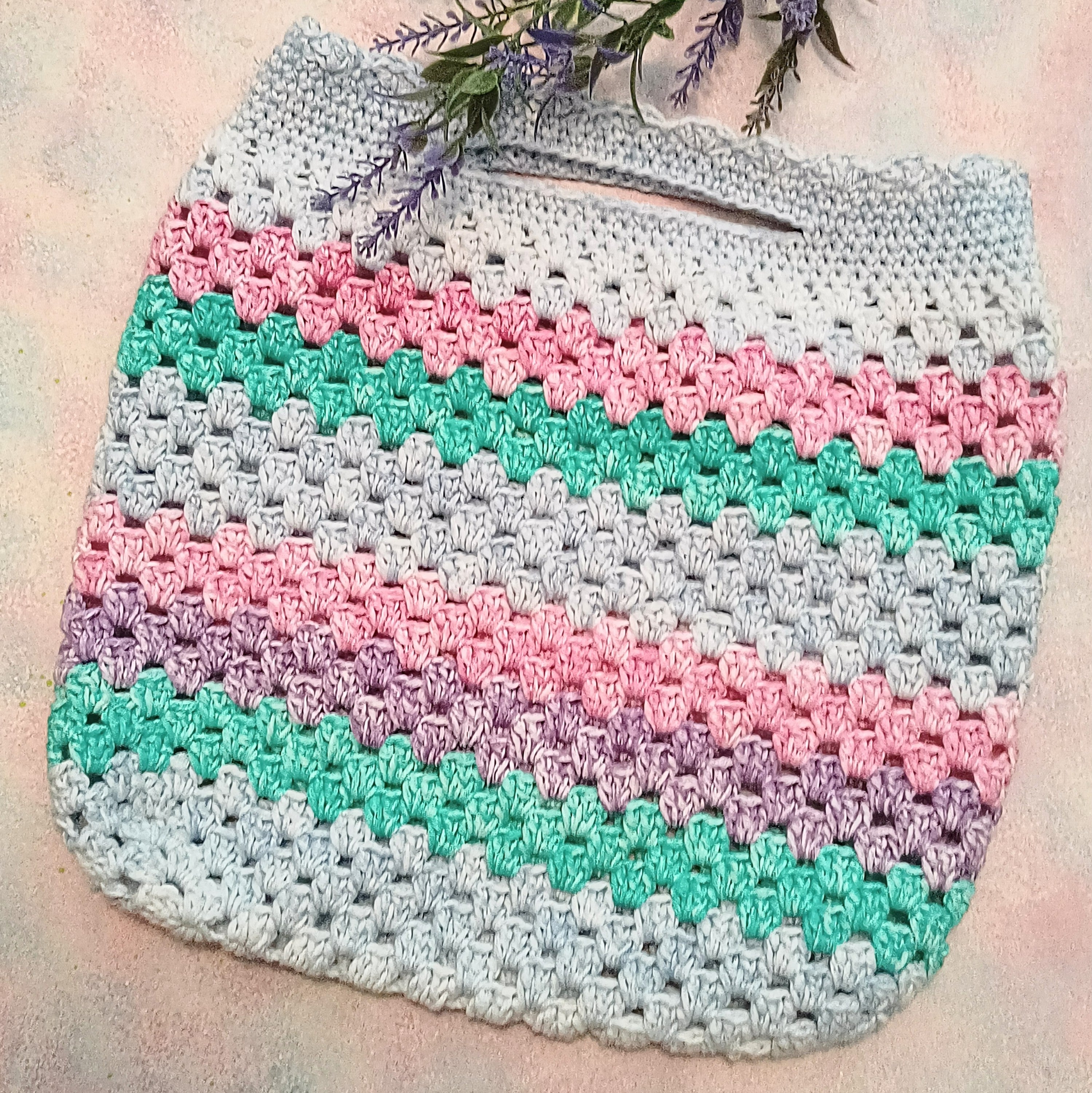 Mini Unlined Crochet Granny Stripe Bags