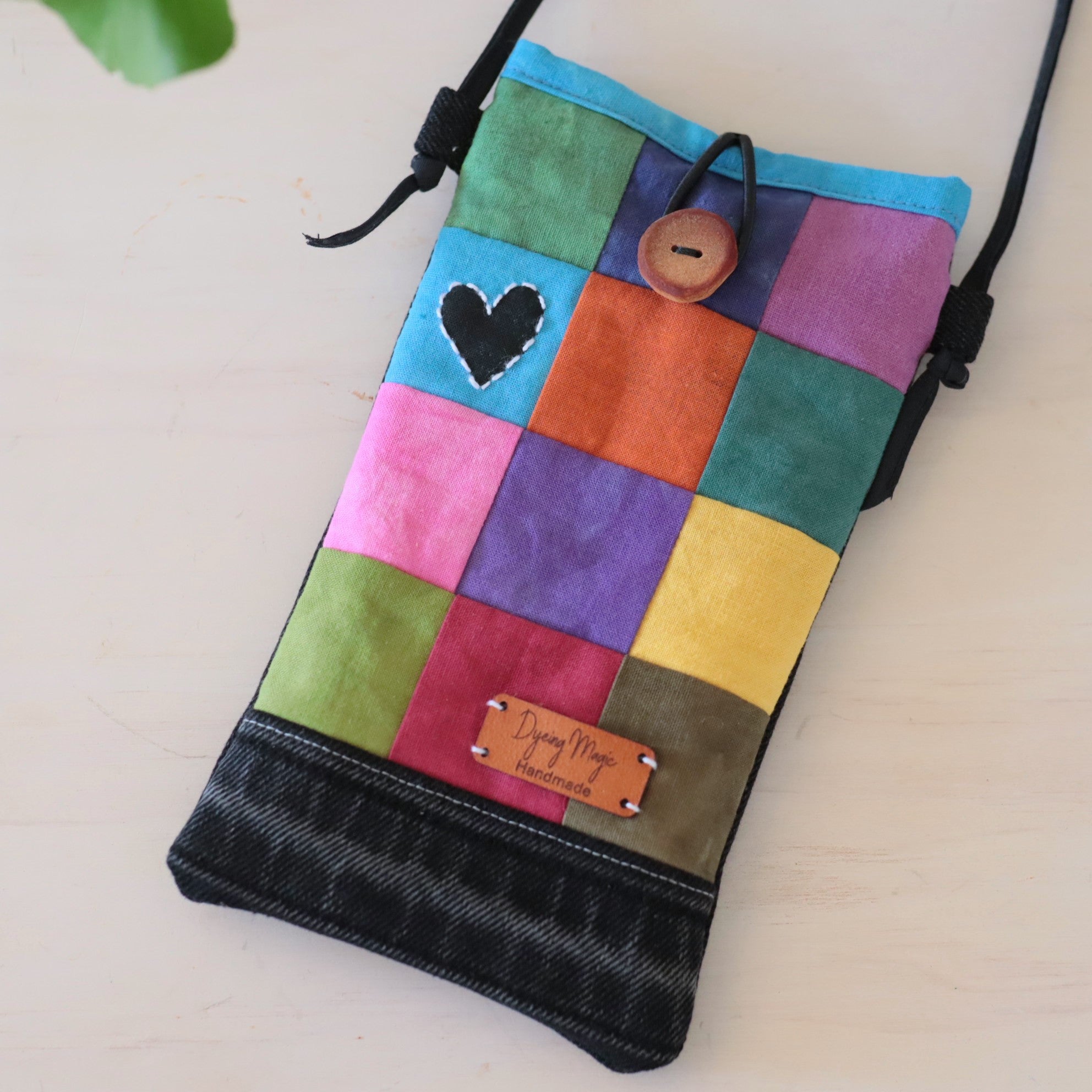 Hand Dyed Patchwork Phone/Glasses Carrier
