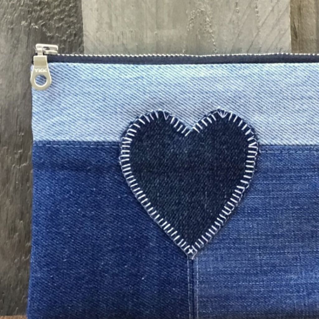 Upcycled Denim Purse – Simple Denim Heart #1