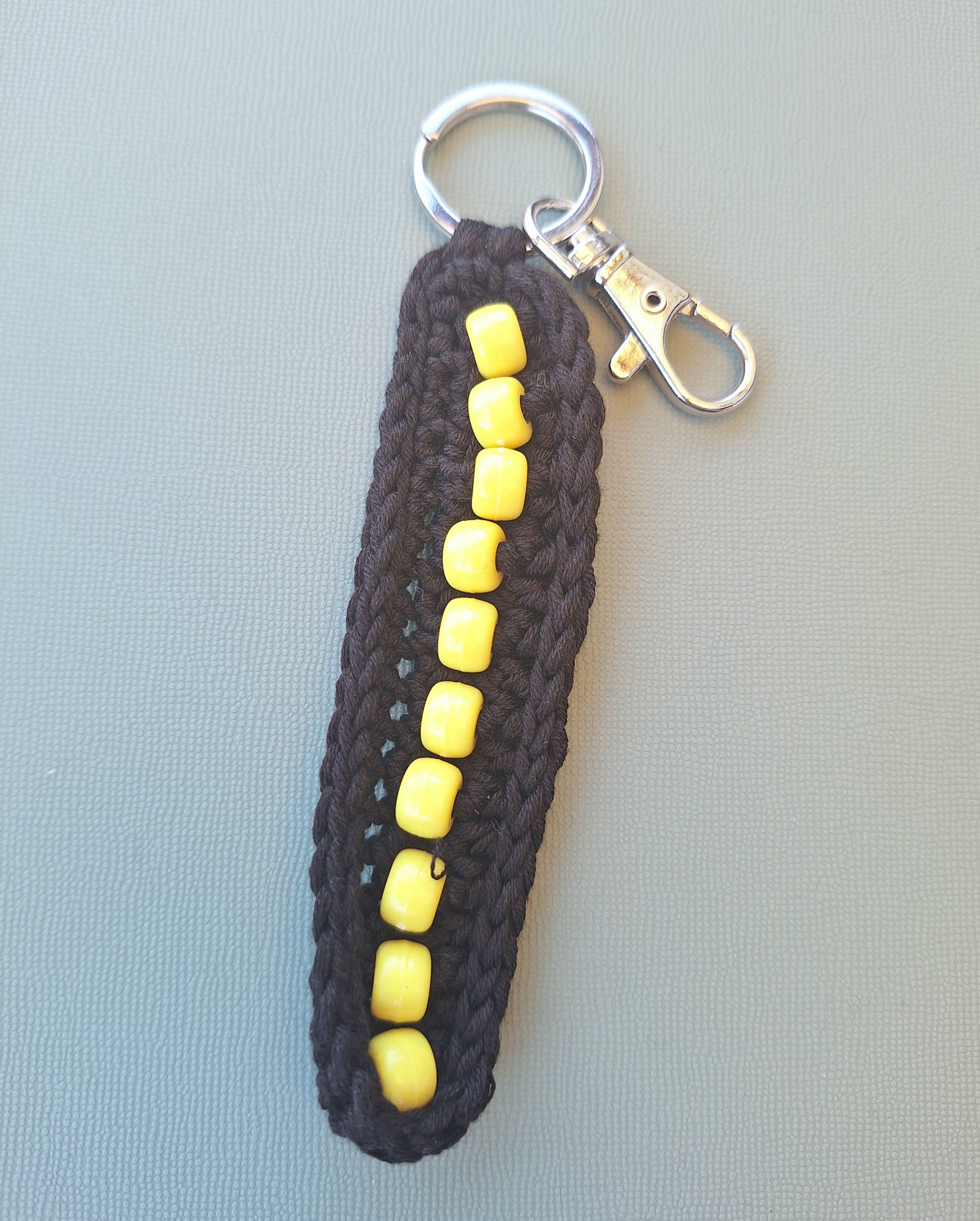 Beaded Crochet Keychain – Handmade, Lightweight & Sensory Friendly