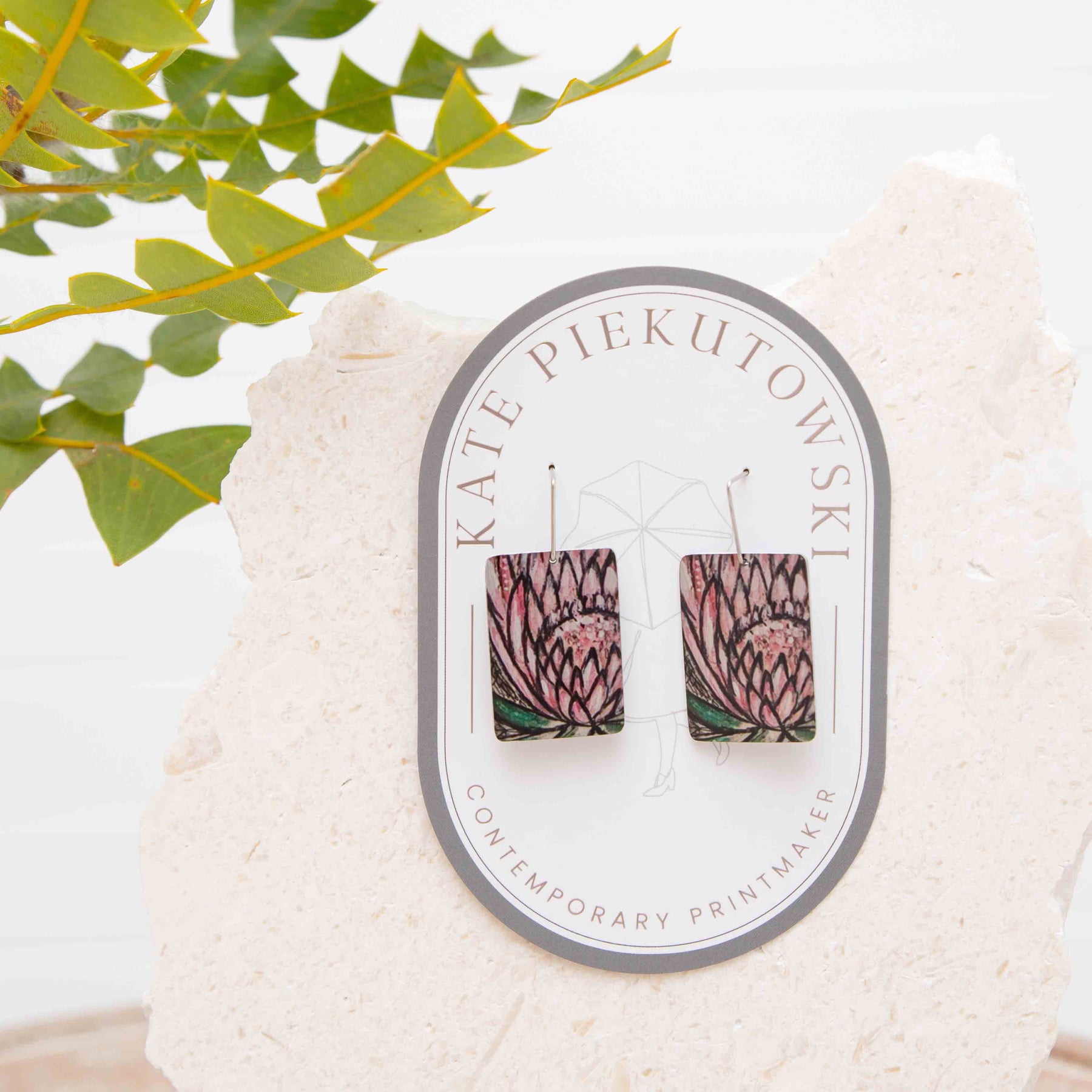Pink Protea Earrings