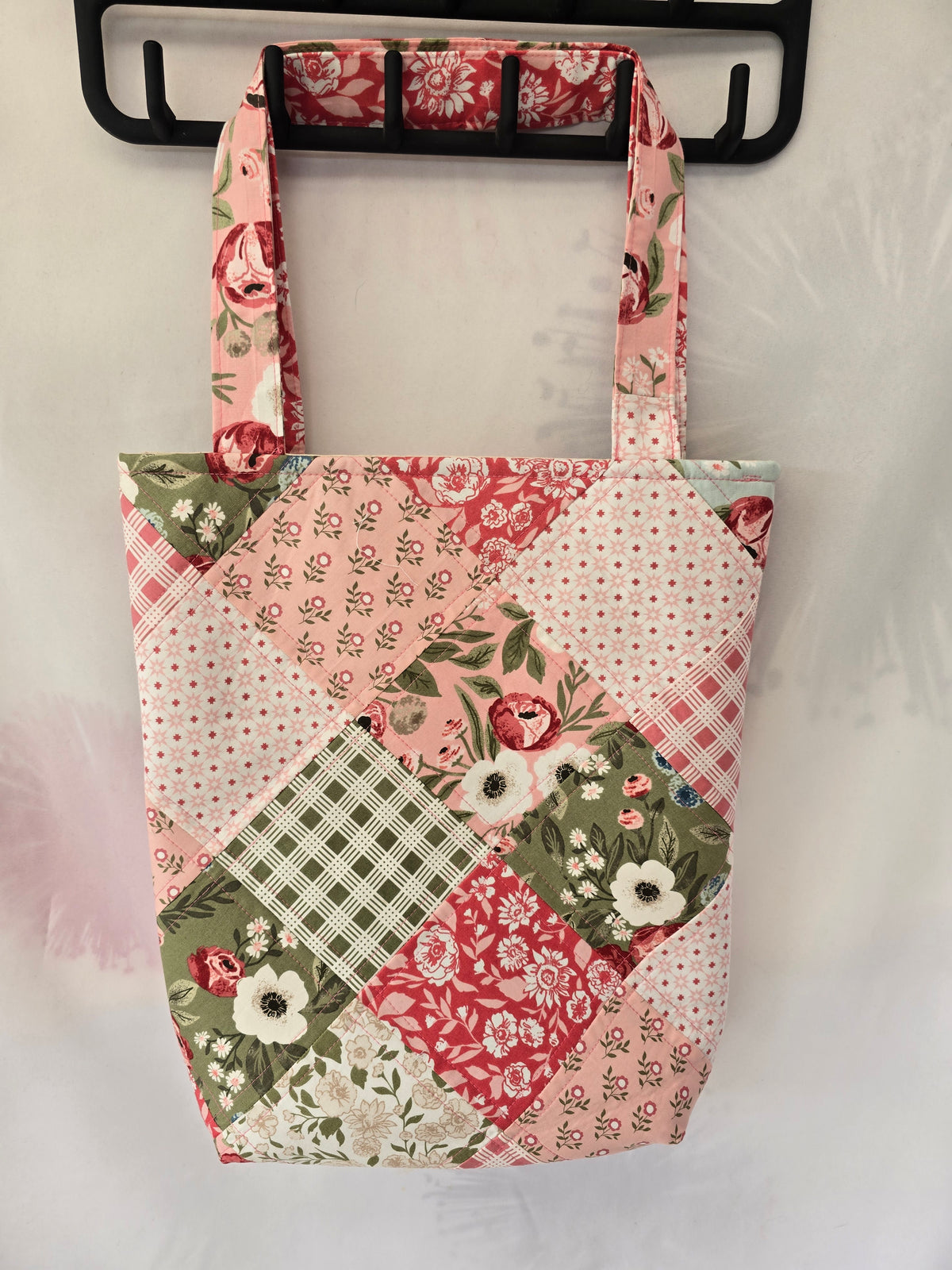 Handmade | Quilted Patchwork | Tote Bag with Pockets.