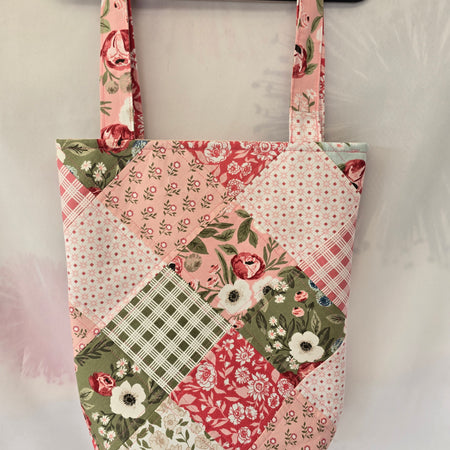 Handmade | Quilted Patchwork | Tote Bag with Pockets.
