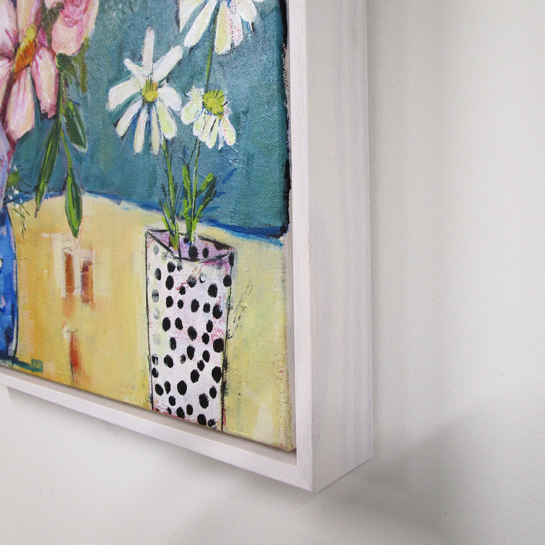 Contemporary Flower Still Life -  Framed Wild Roses