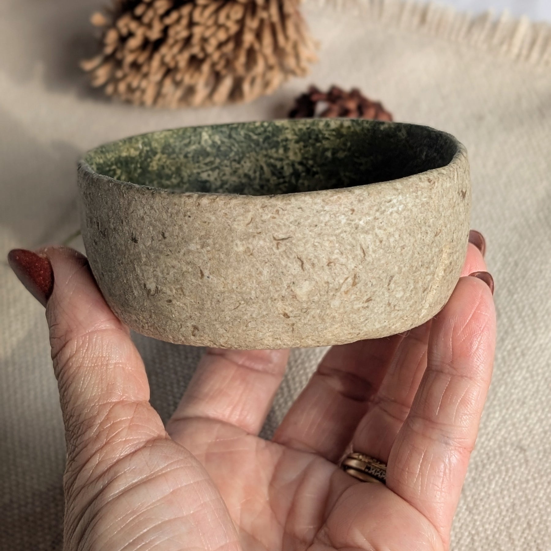 Set of Two Sculptural Eco Friendly Paper Clay Bowls