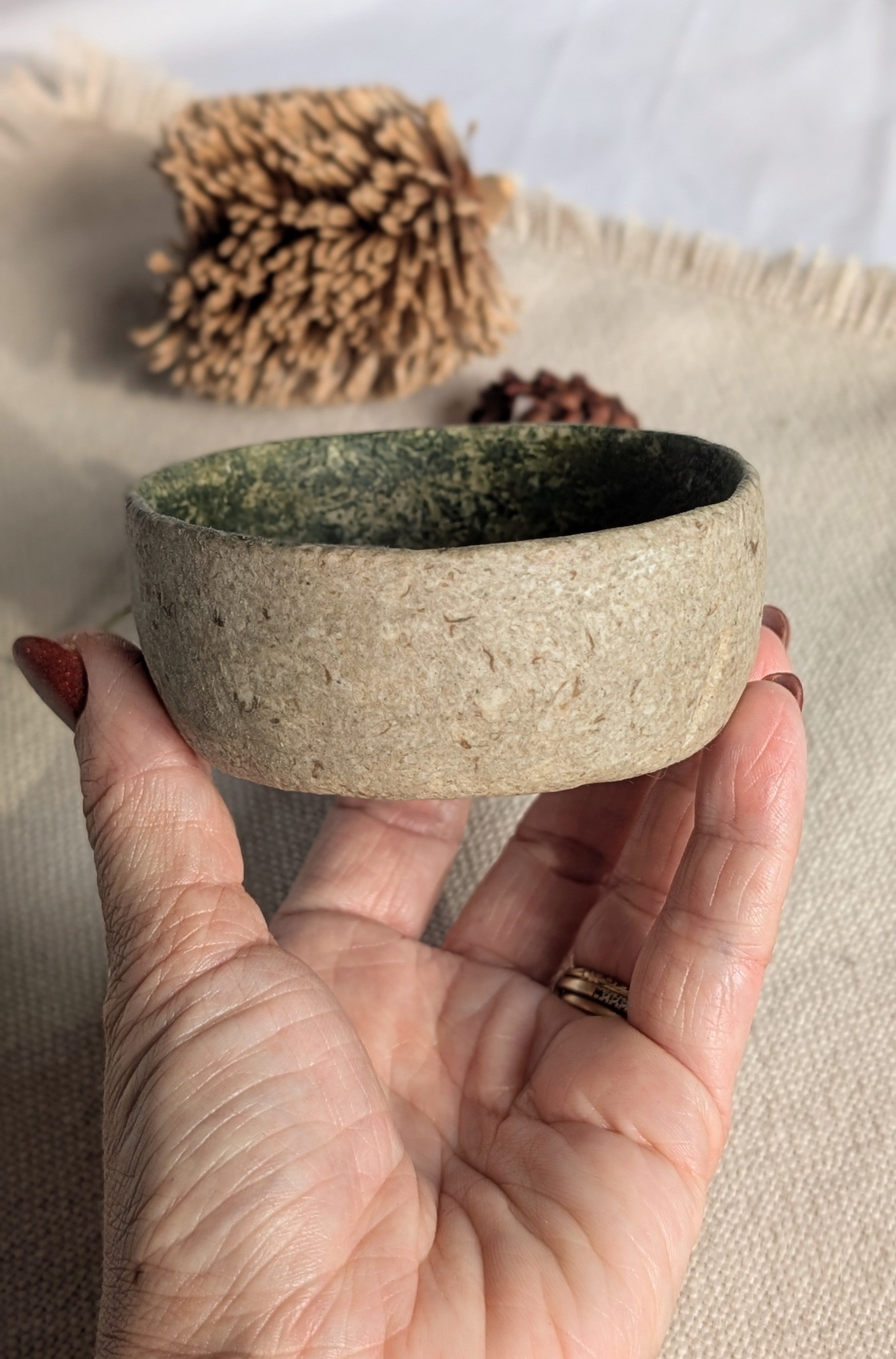 Set of Two Sculptural Eco Friendly Paper Clay Bowls