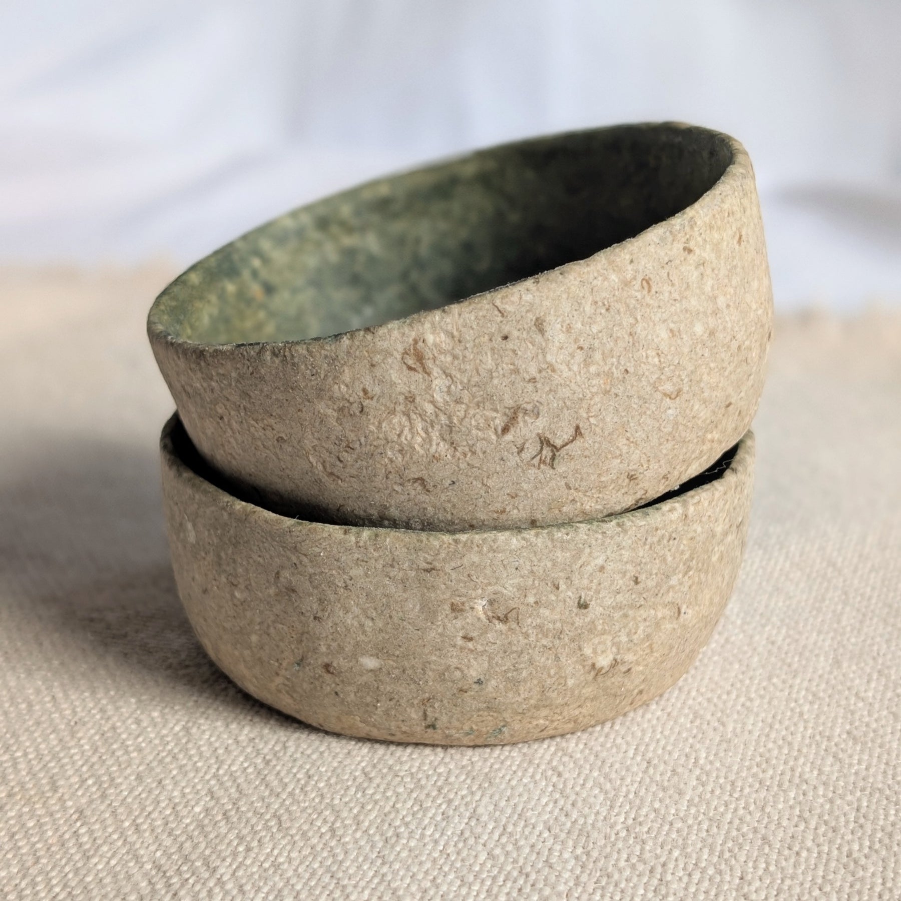 Set of Two Sculptural Eco Friendly Paper Clay Bowls