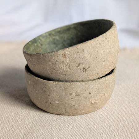 Set of Two Sculptural Eco Friendly Paper Clay Bowls