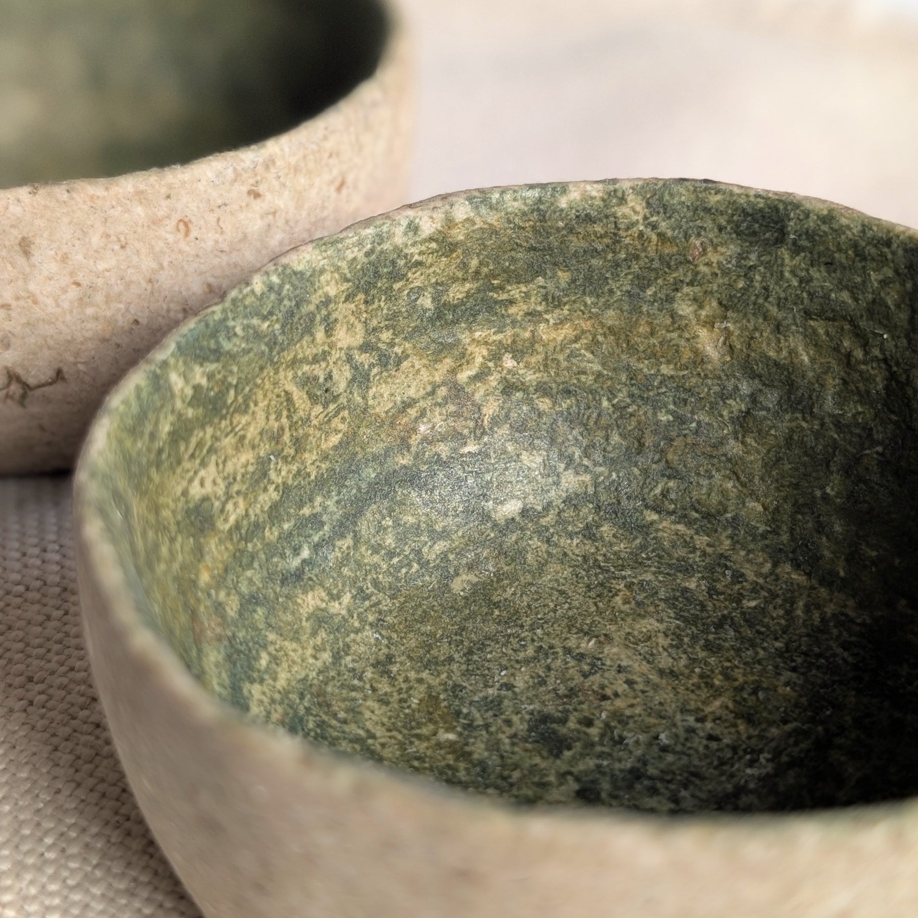 Set of Two Sculptural Eco Friendly Paper Clay Bowls