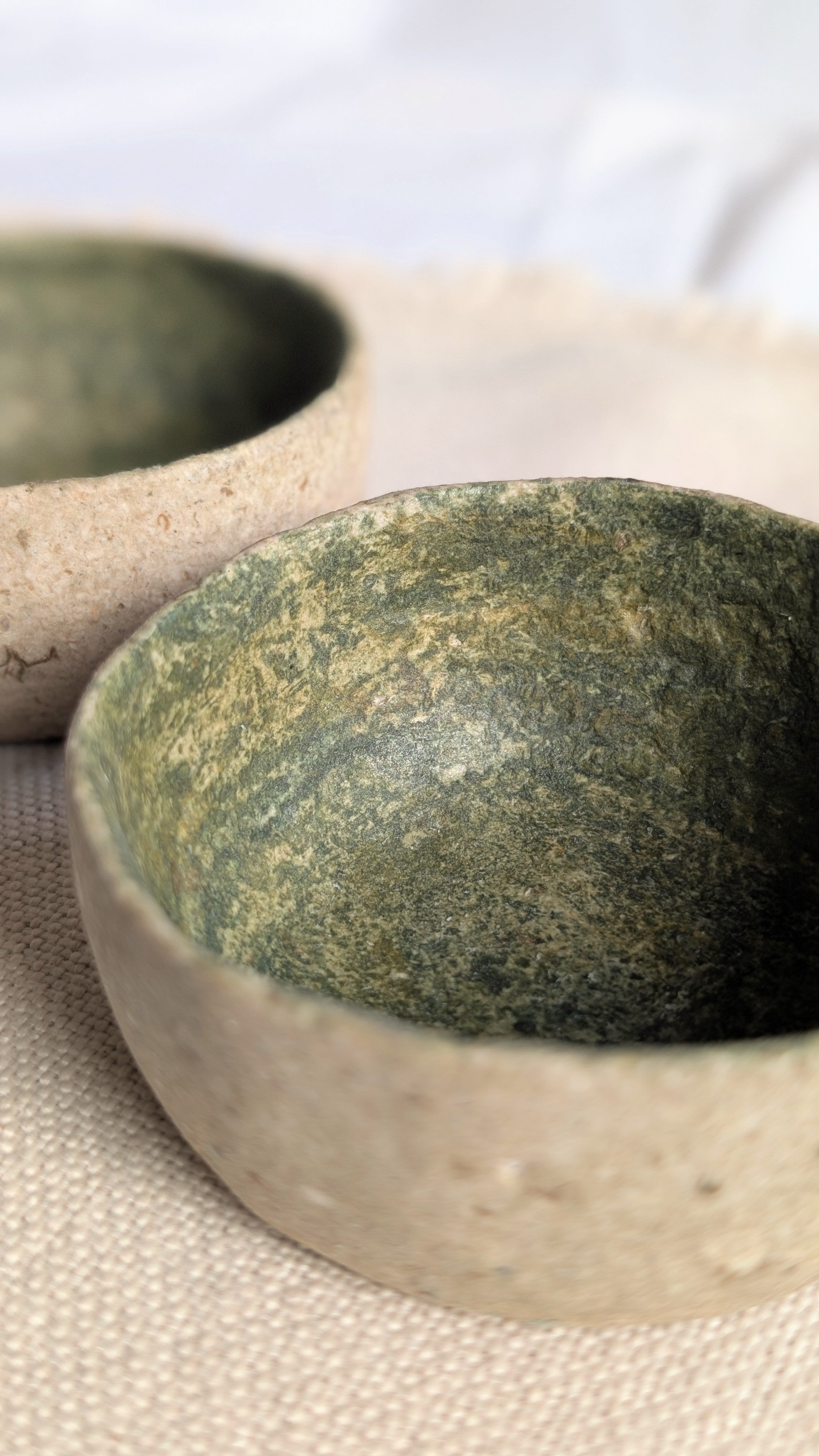 Set of Two Sculptural Eco Friendly Paper Clay Bowls