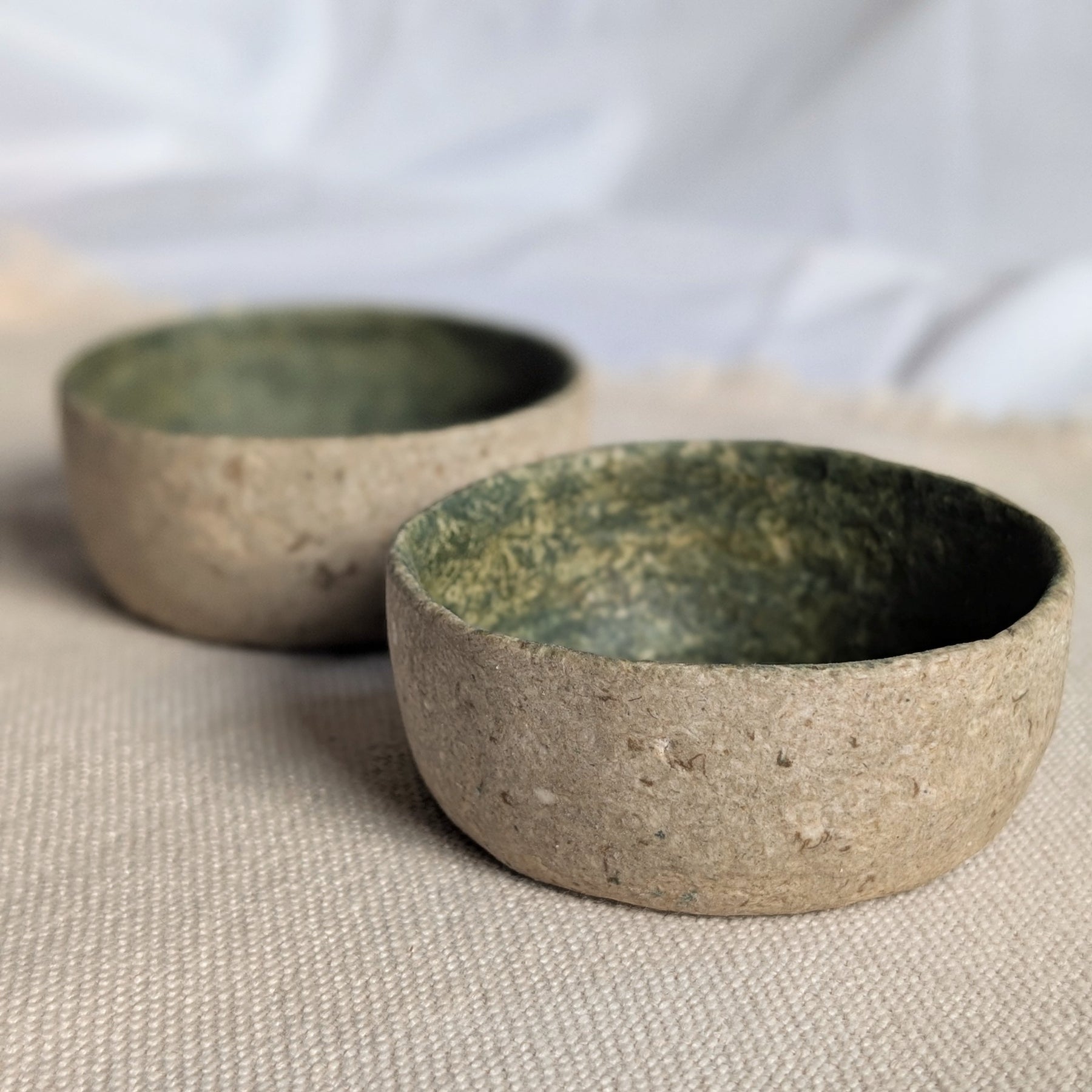 Set of Two Sculptural Eco Friendly Paper Clay Bowls