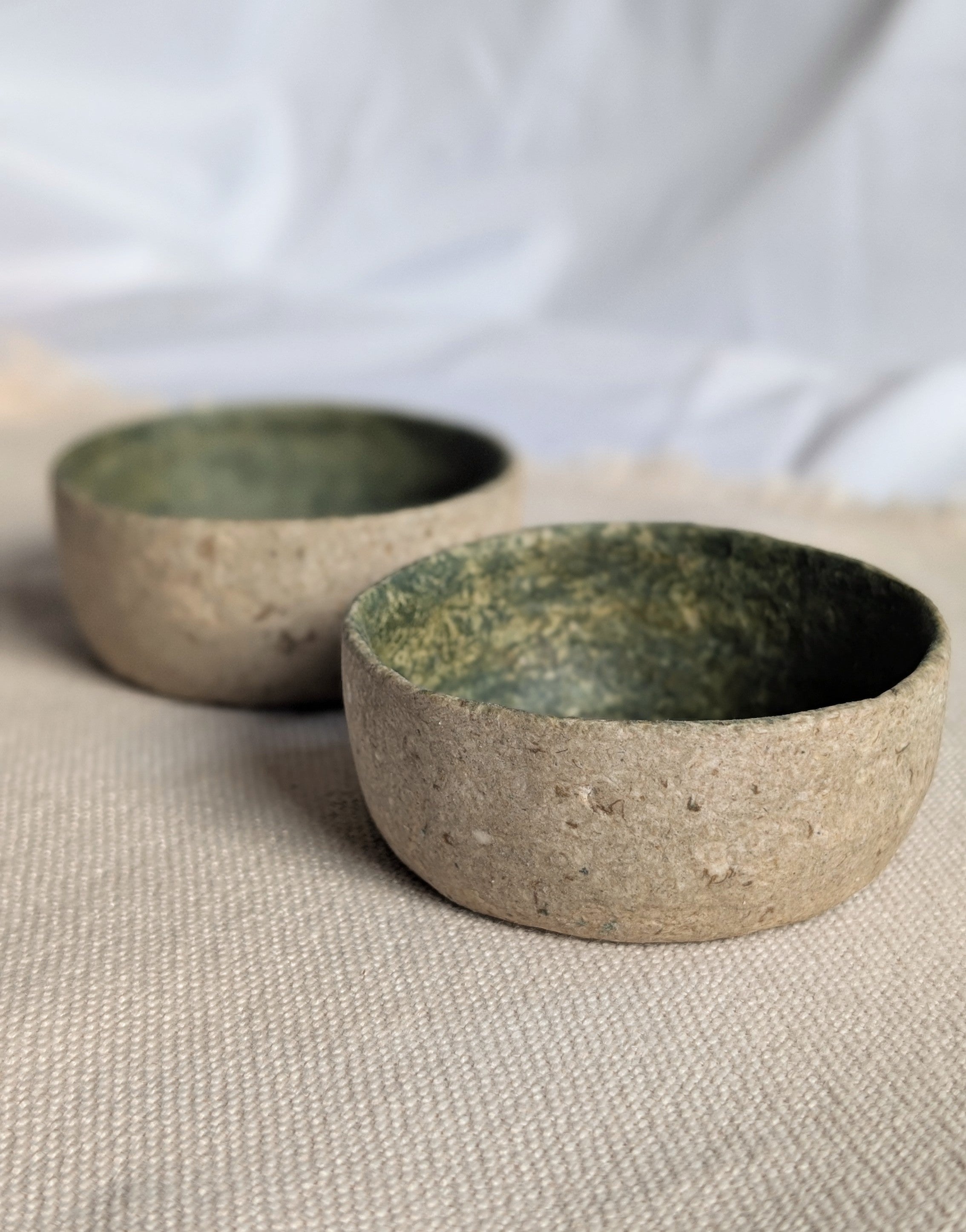 Set of Two Sculptural Eco Friendly Paper Clay Bowls