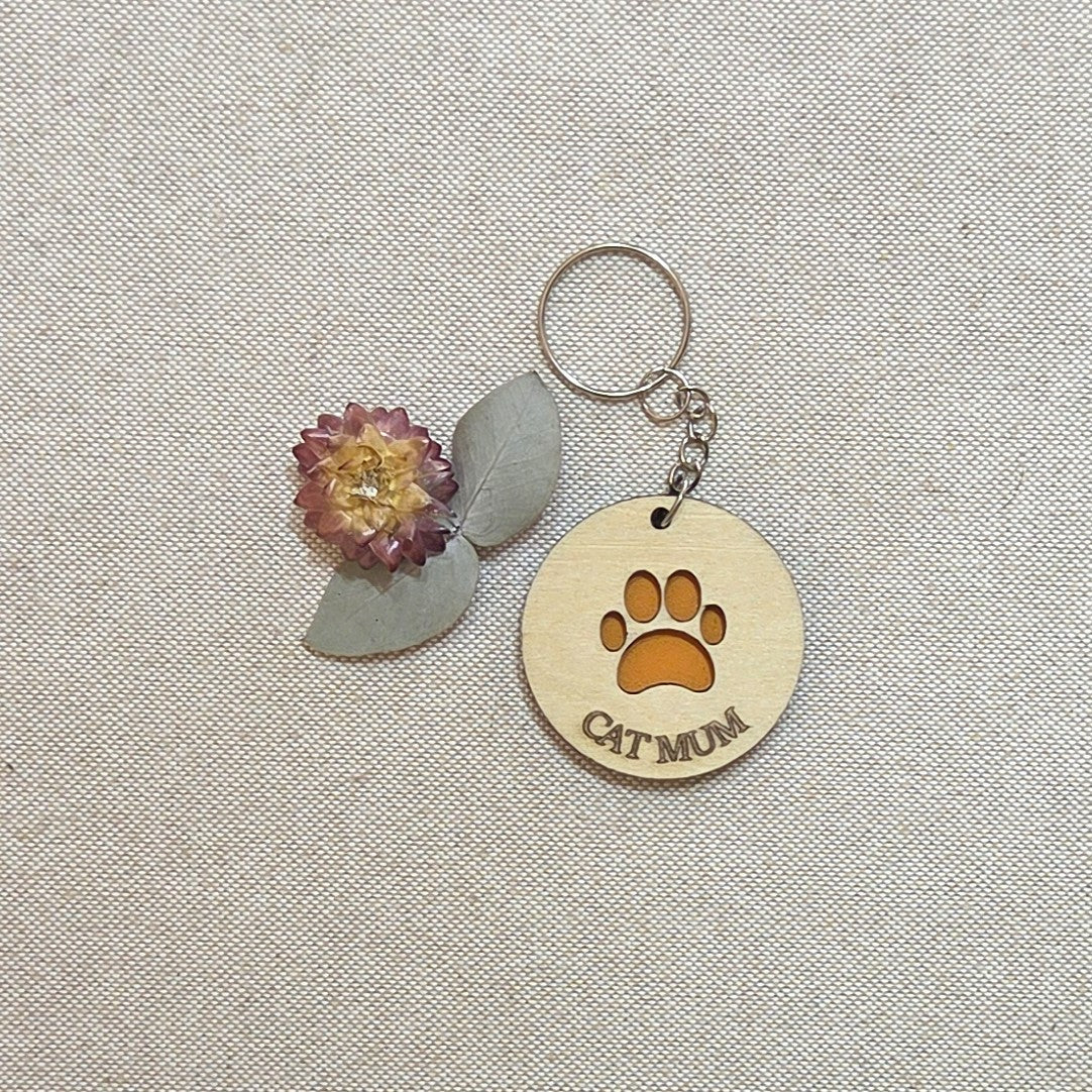 CAT MUM - Handcrafted Timber Keyrings