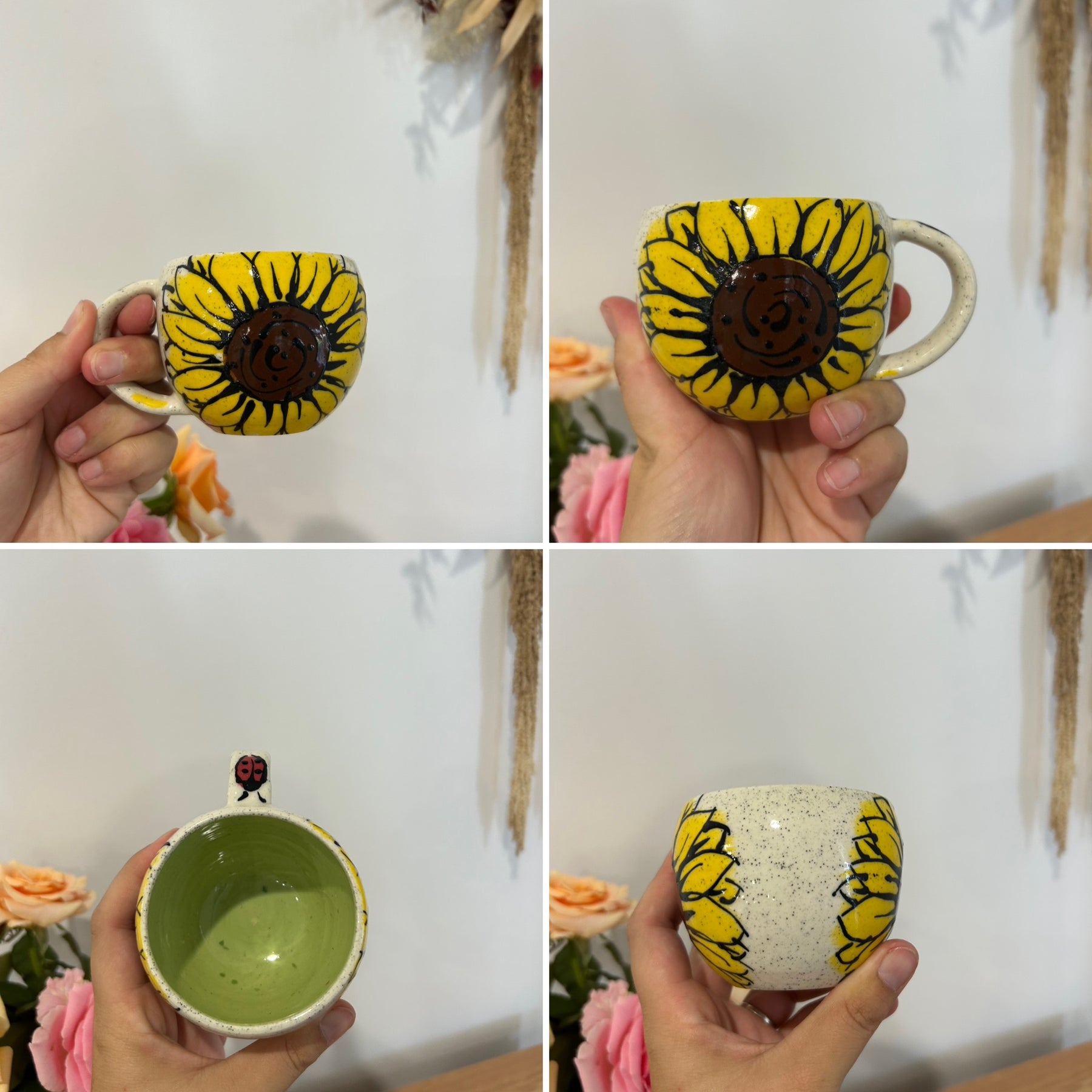 Handmade Sunflower Mugs