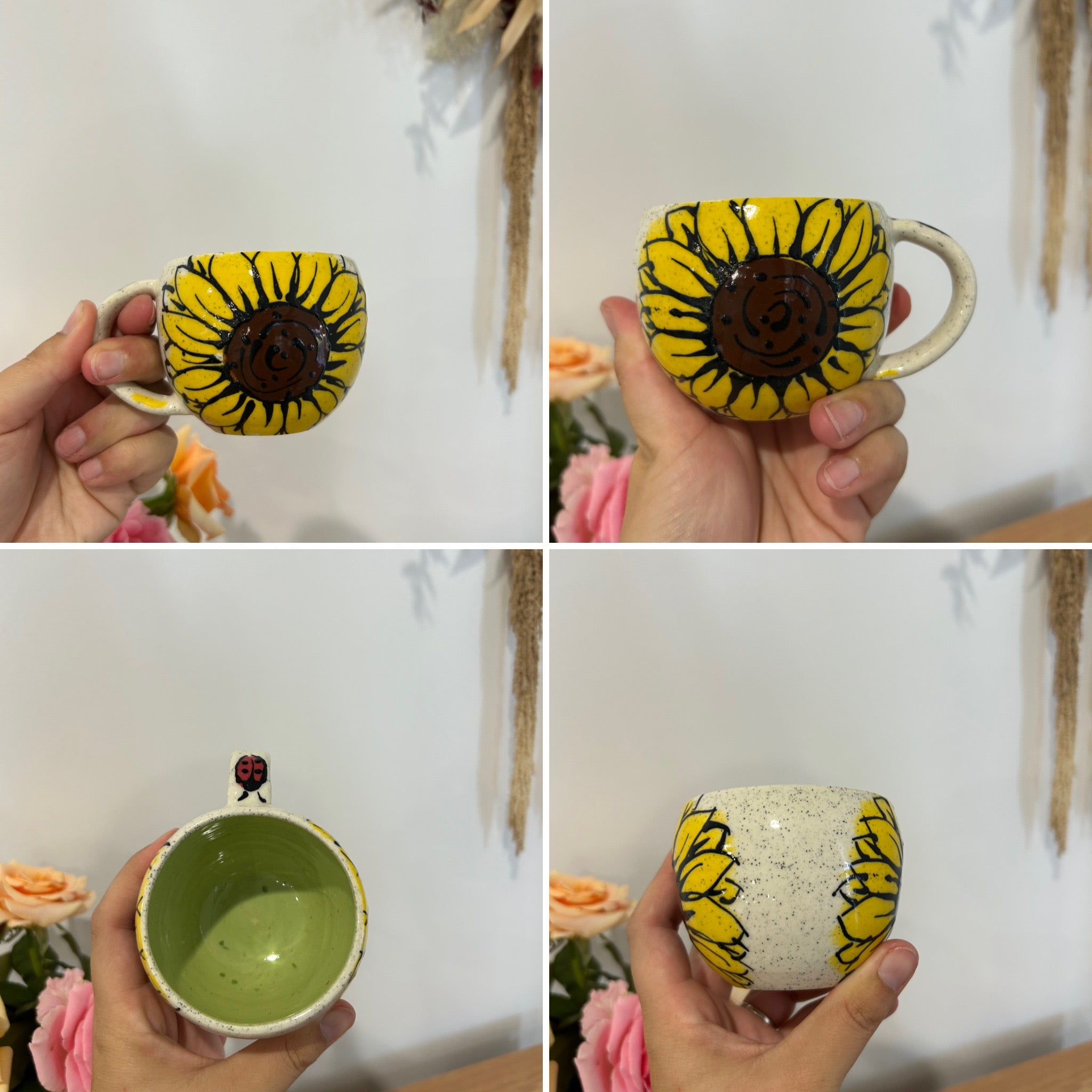 Handmade Sunflower Mugs